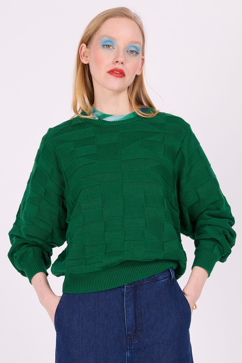 Seoul green patterned sweater