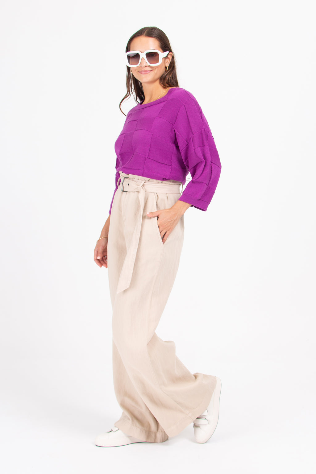 Saturno purple knitted sweater