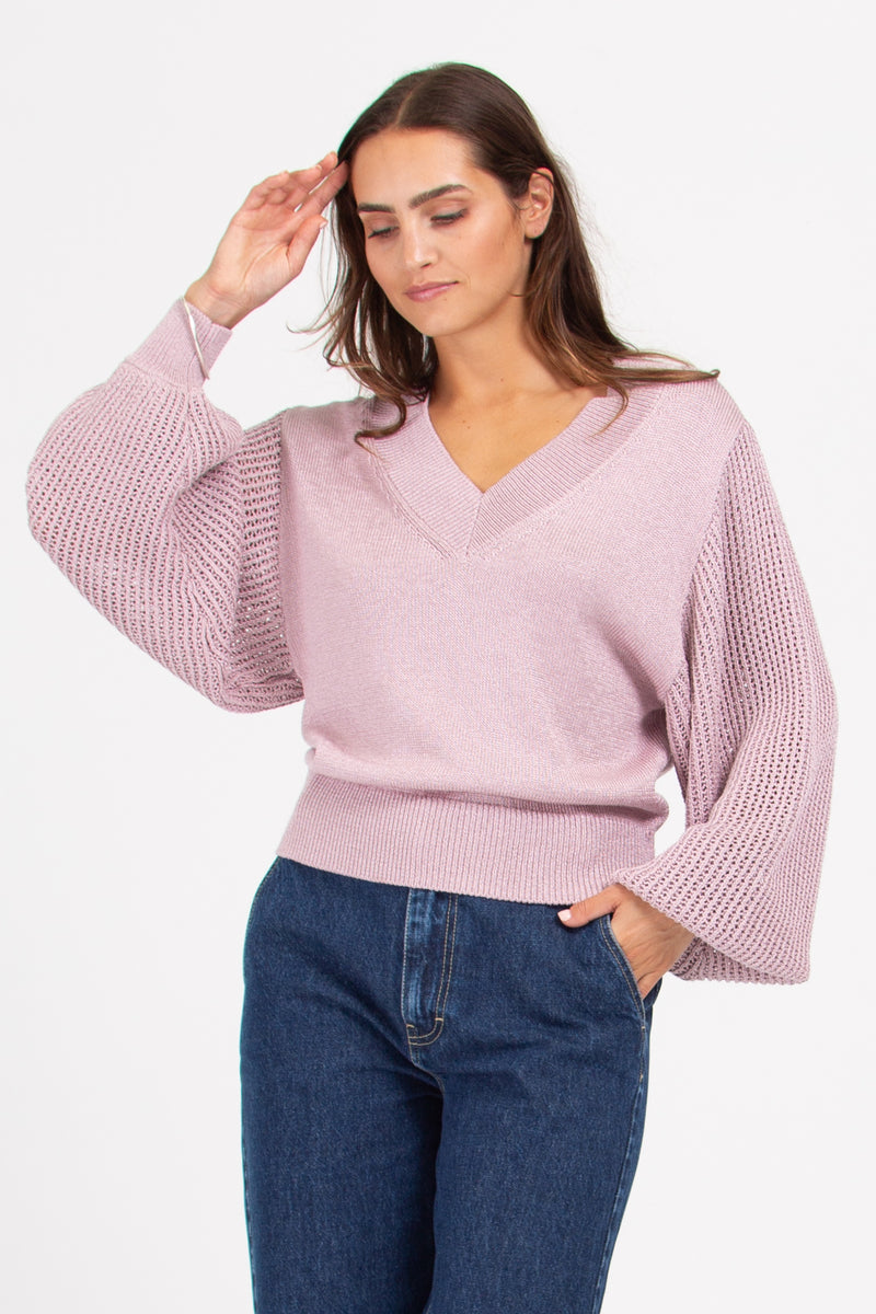 Valera lilac knitted sweater