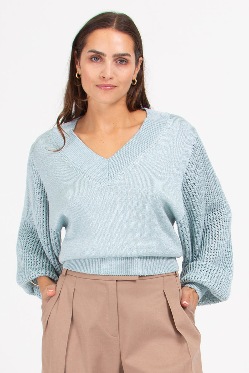 Valera aqua knitted sweater