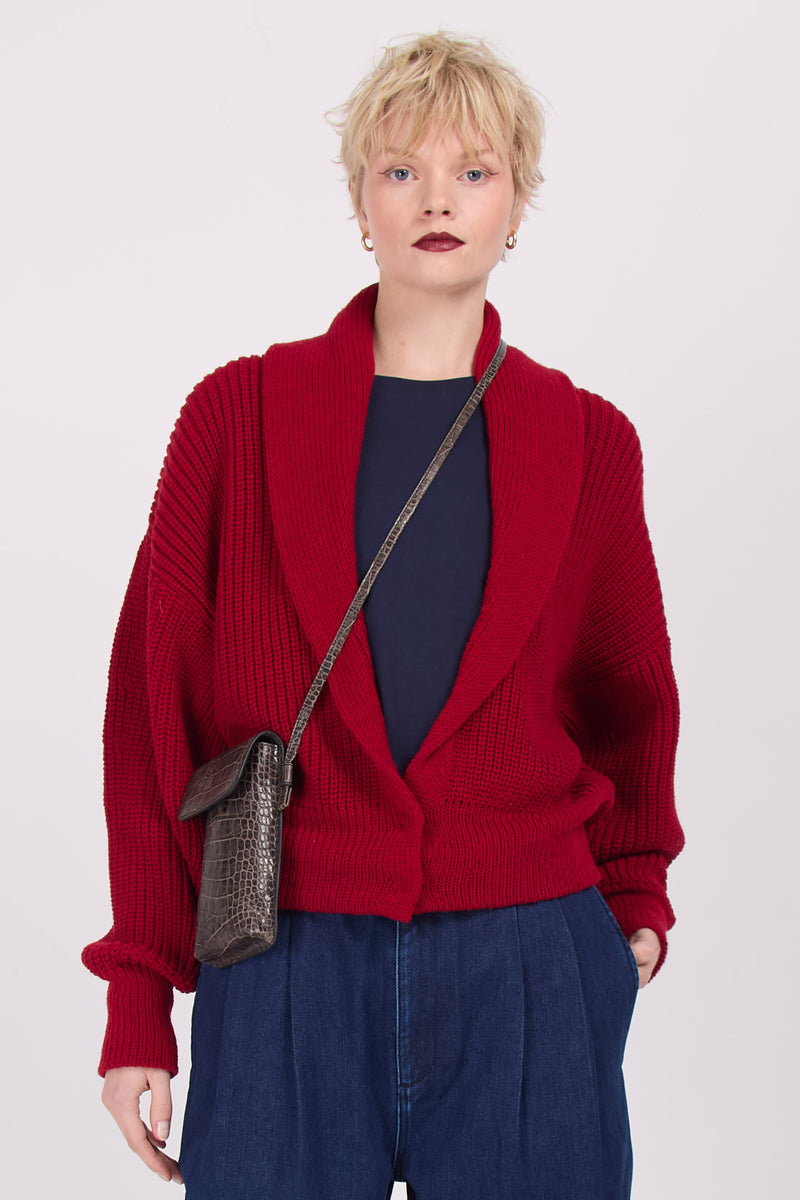 Wilsum red knitted vest