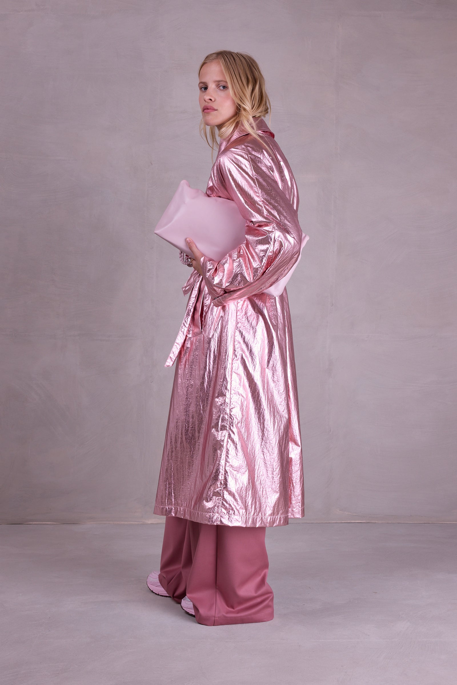 Ferdi pink trench coat