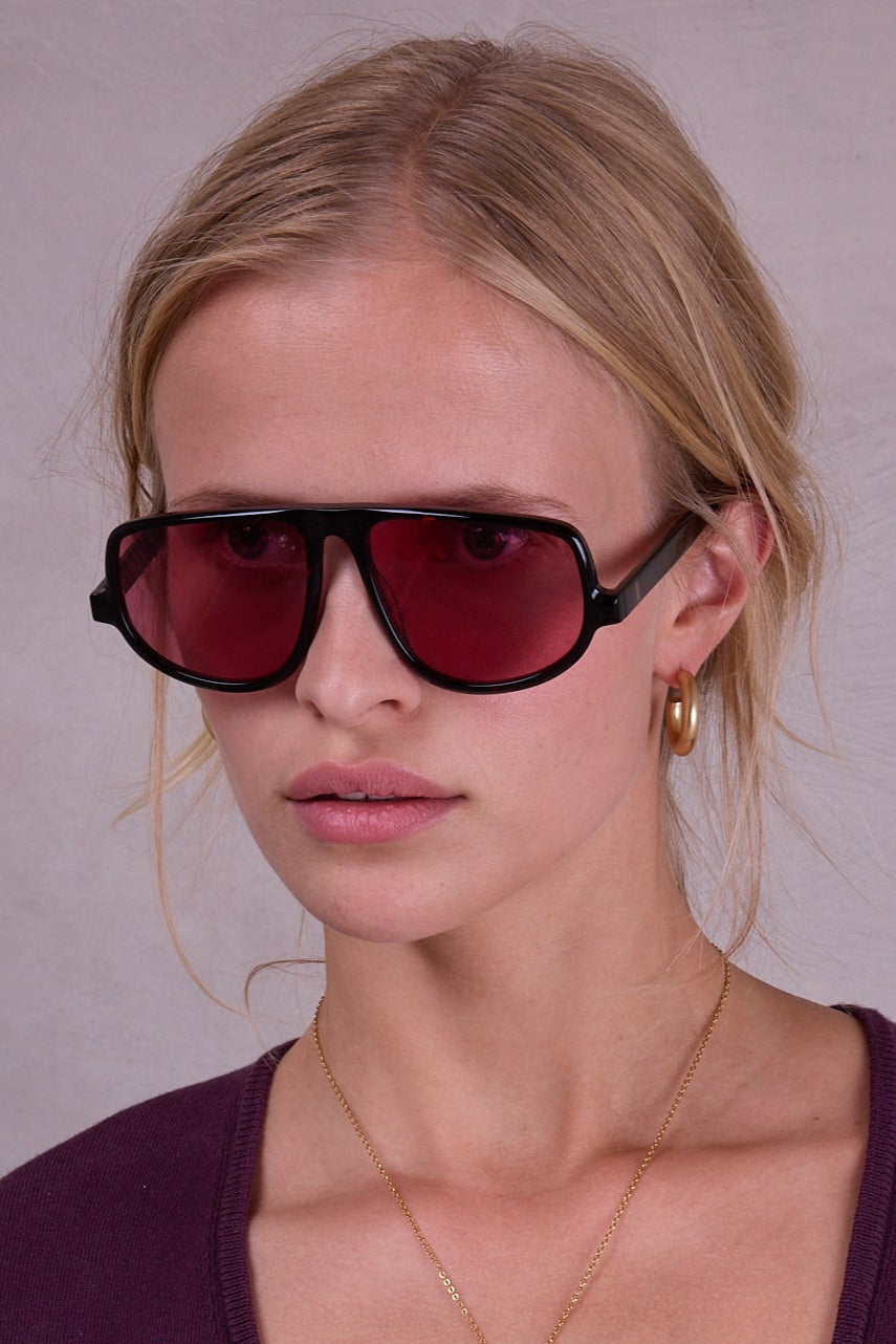 Felice Sonnenbrille in dunklem Schildpatt/Kirschrot