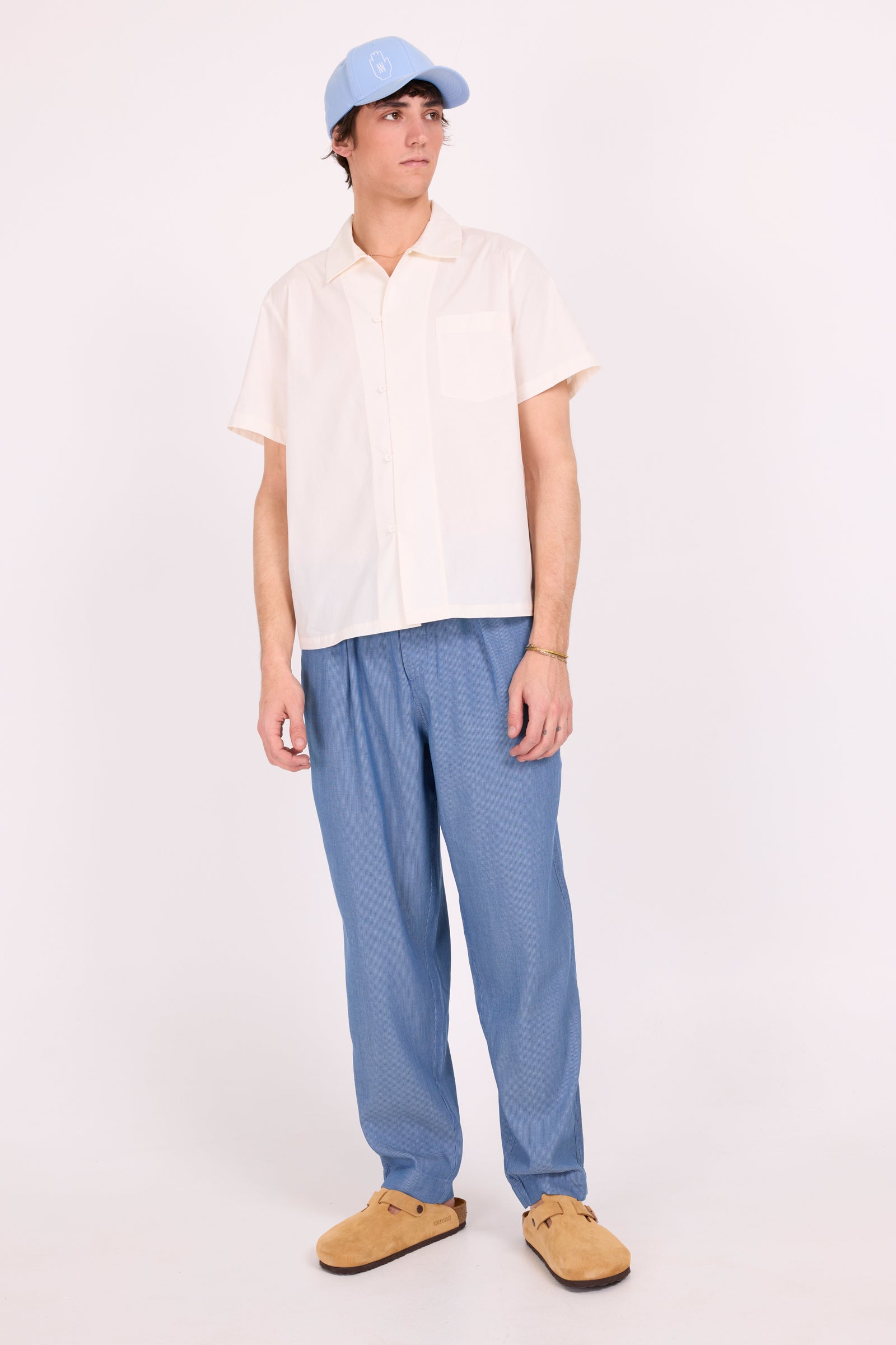 Domenico cream short sleeve shirt