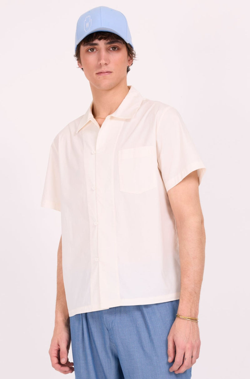 Domenico cream short sleeve shirt