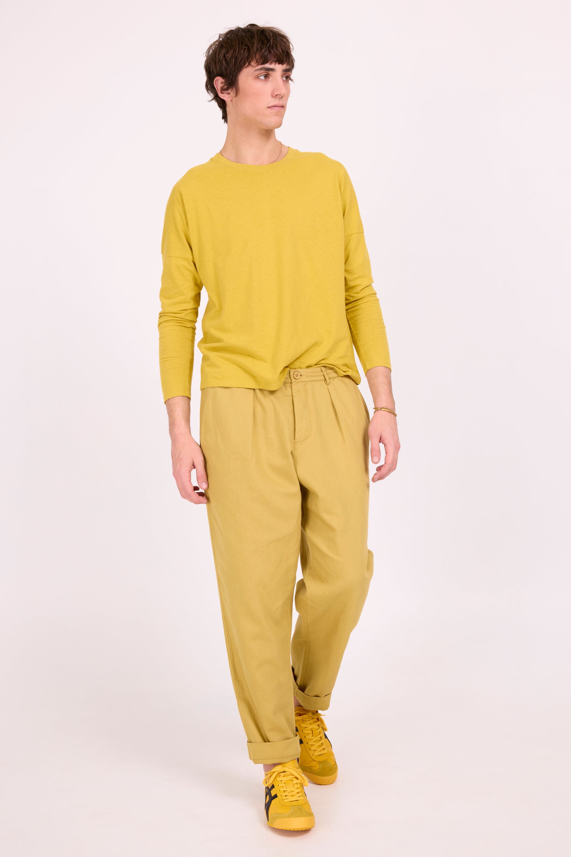 Dan olijfkleurige barrel broek