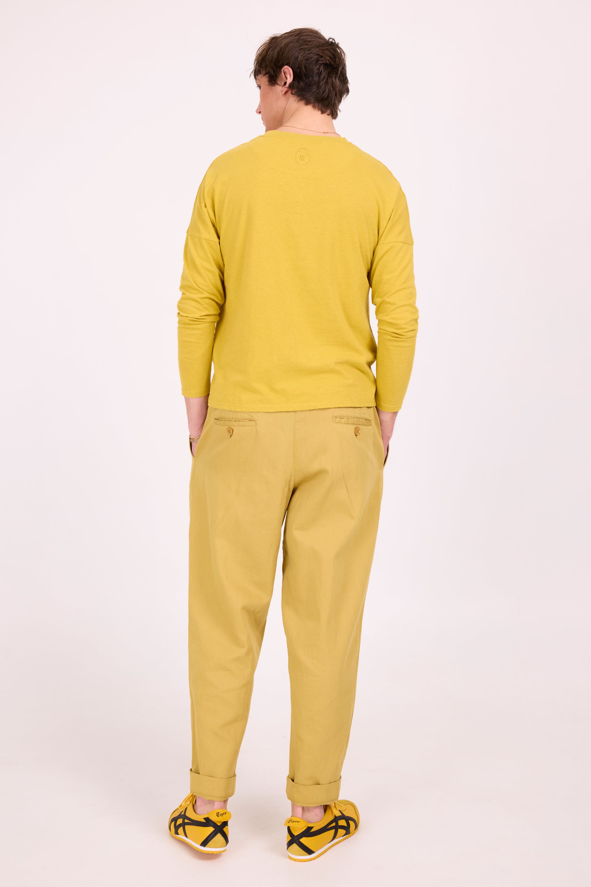 Dan olijfkleurige barrel broek