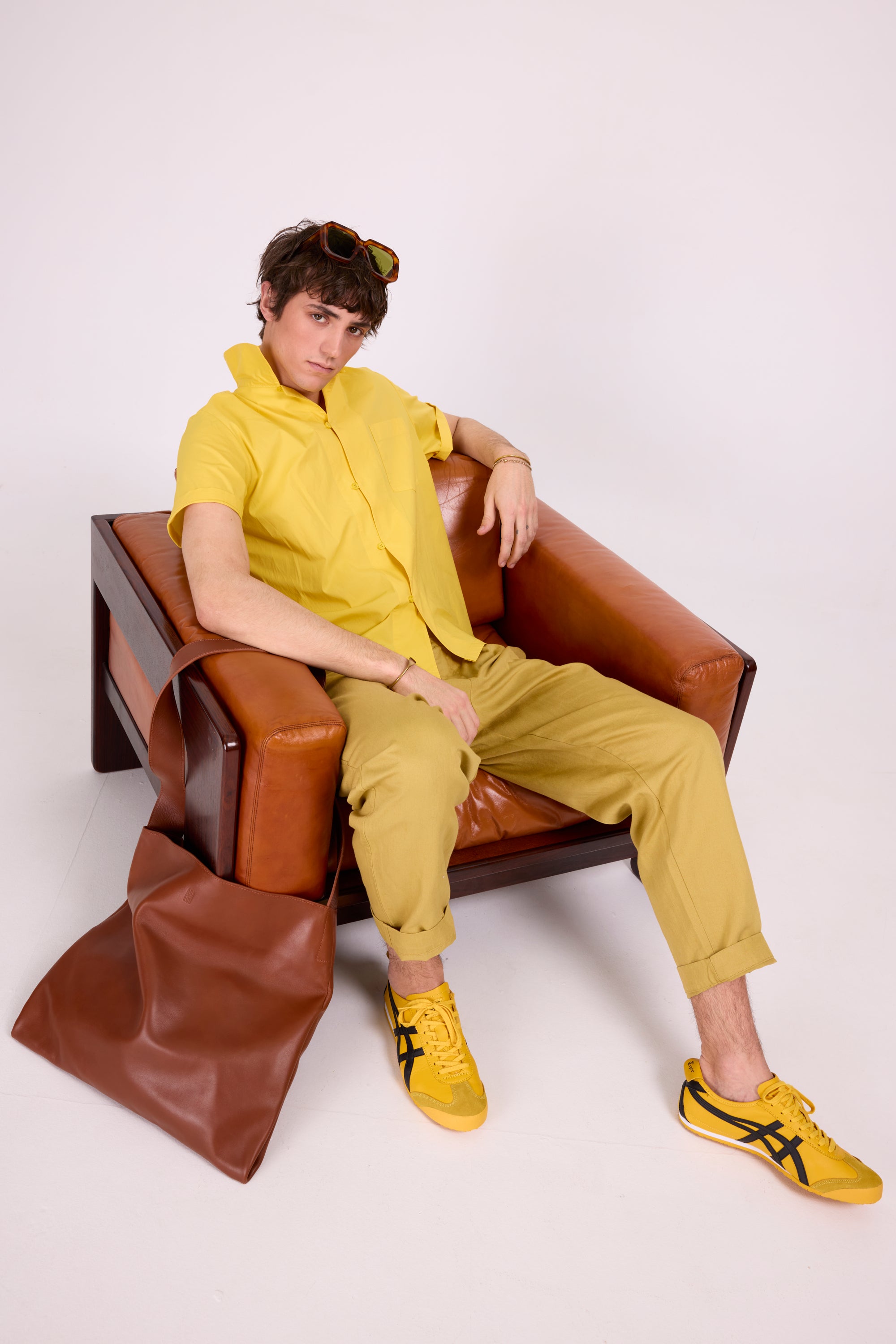 Domenico lemon short sleeve shirt