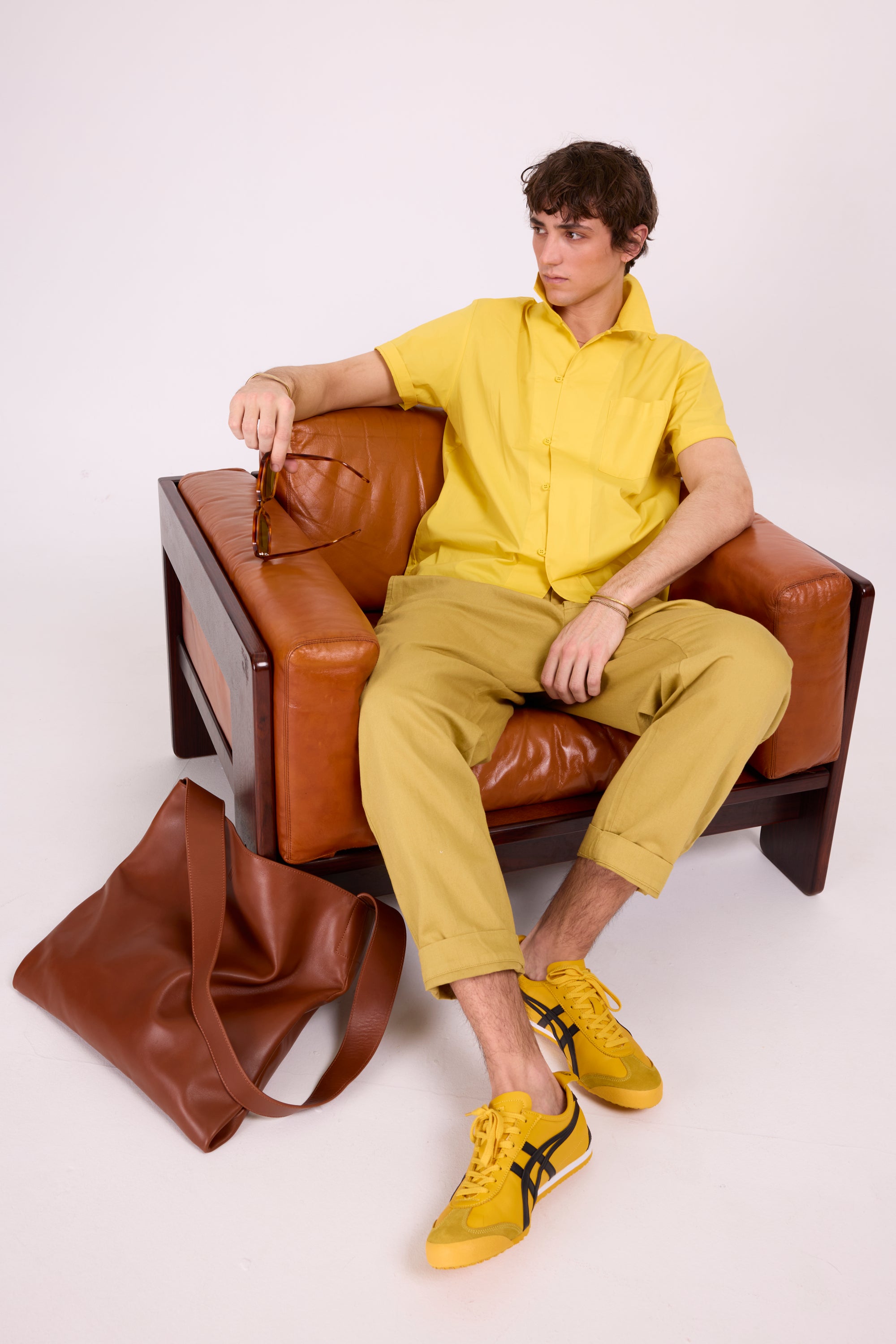 Domenico lemon short sleeve shirt