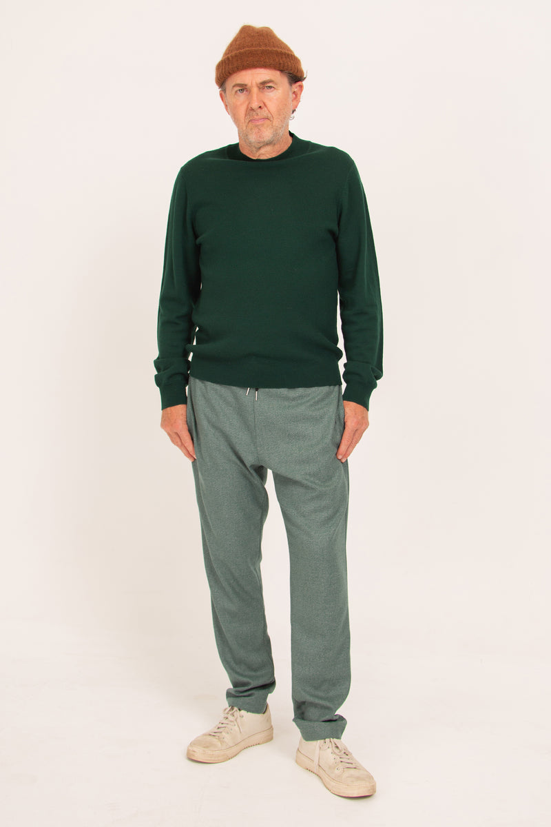 Green marled trousers