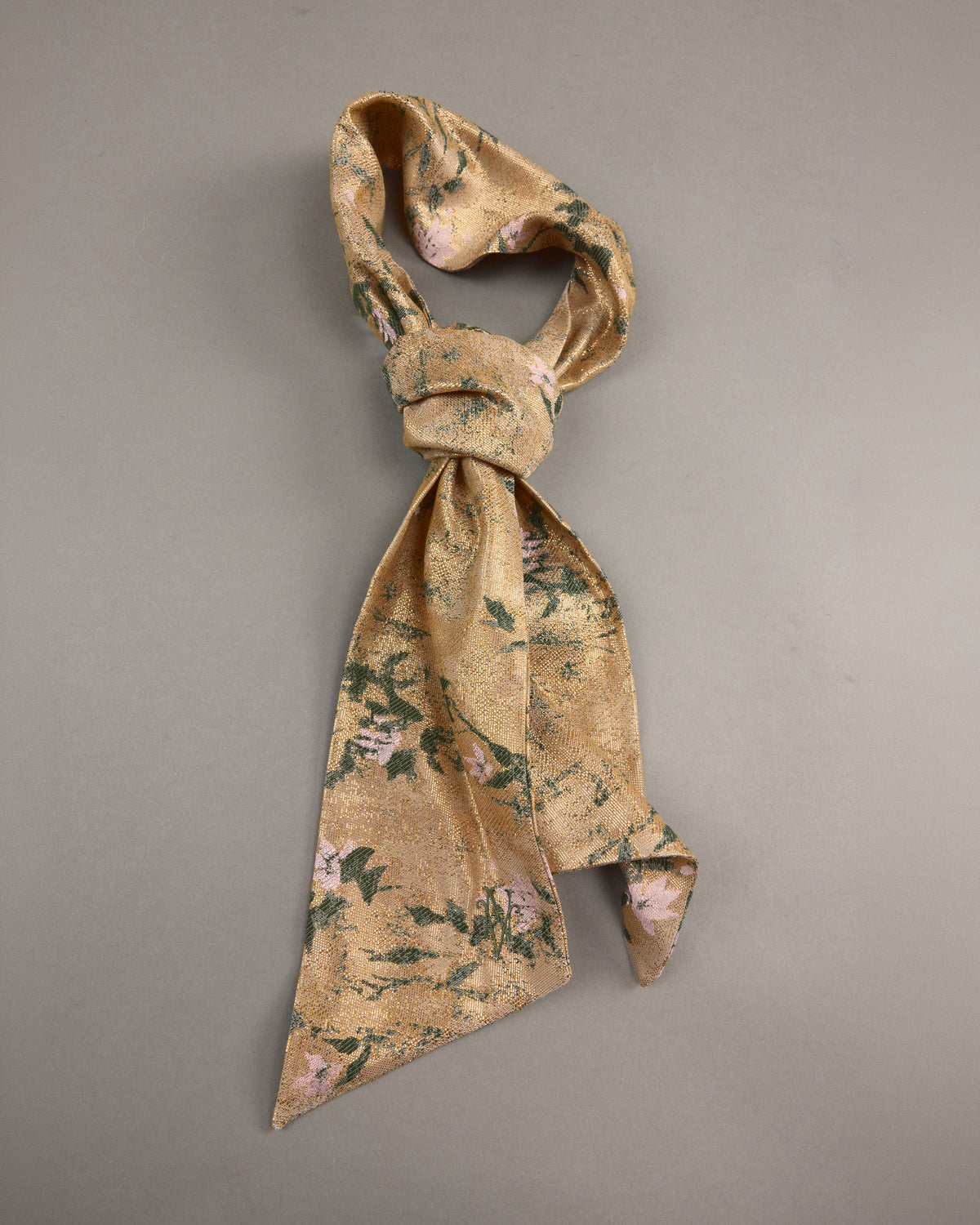 Girsa sjaaltje in gold floral jacquard