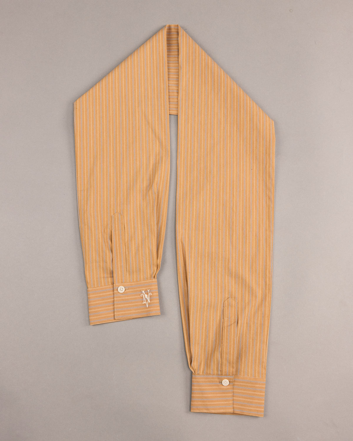 Ganna sjaaltje in mustard gold / blue stripes
