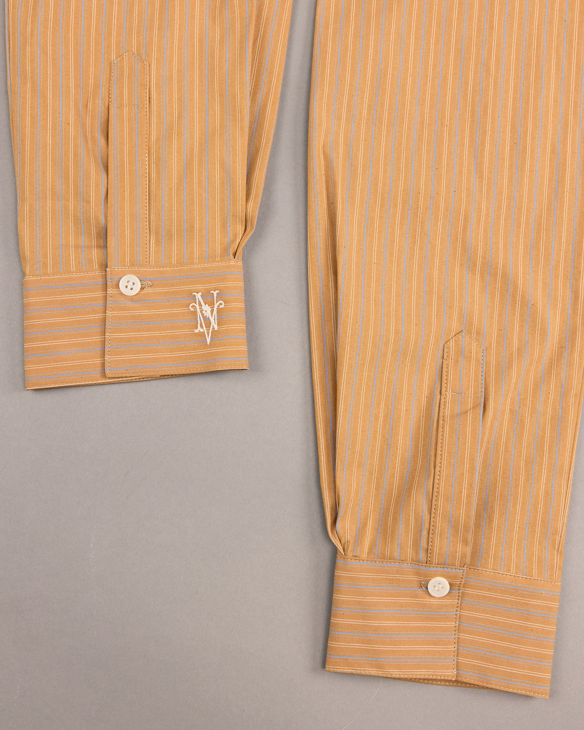 Ganna scarf in mustard gold / blue stripes