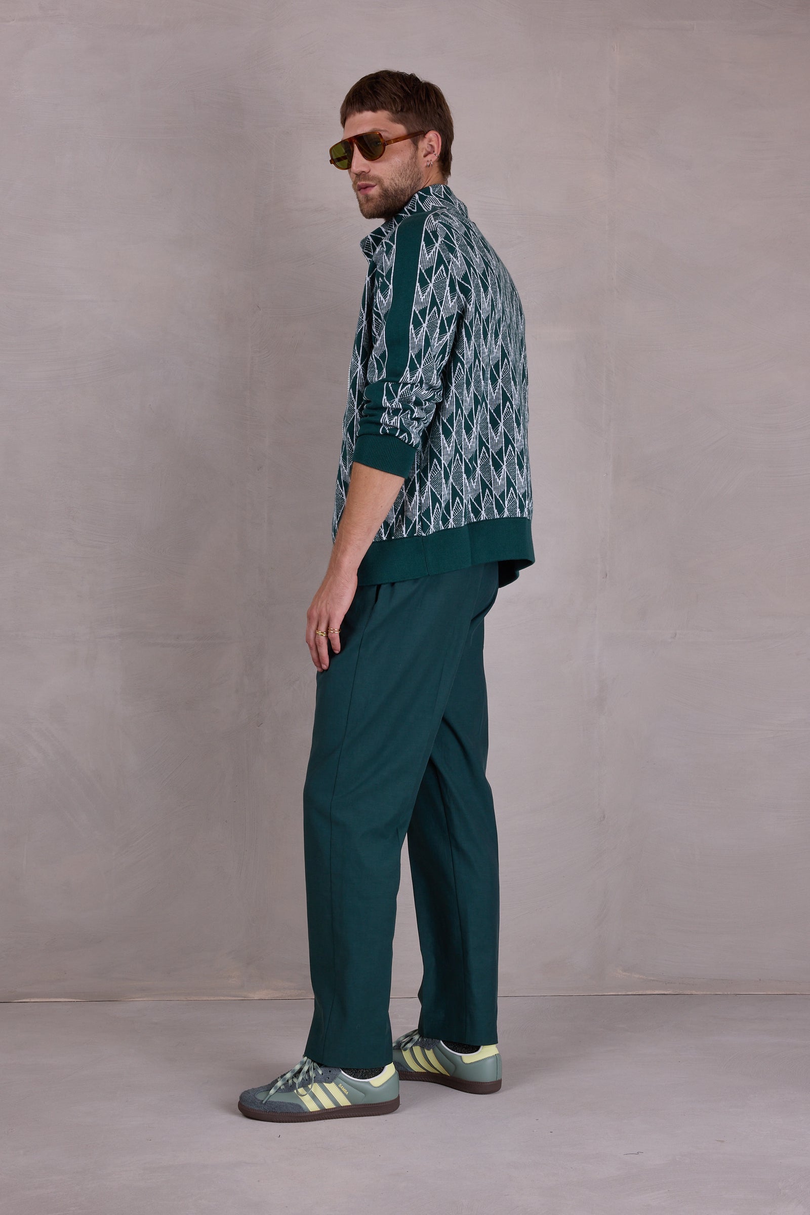 Spoleto vest in evergreen