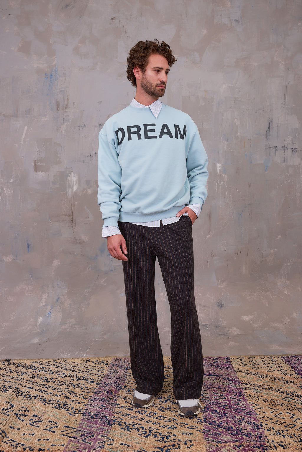 Egon brown pinstripe trousers