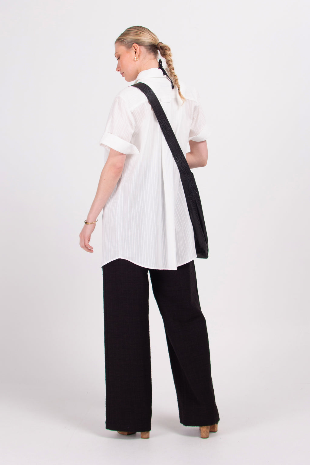 Dax white long shirt in french cotton