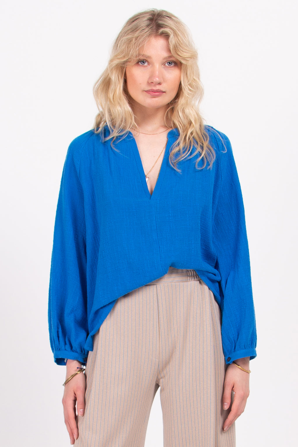 Binte blouse in Santorini blauw