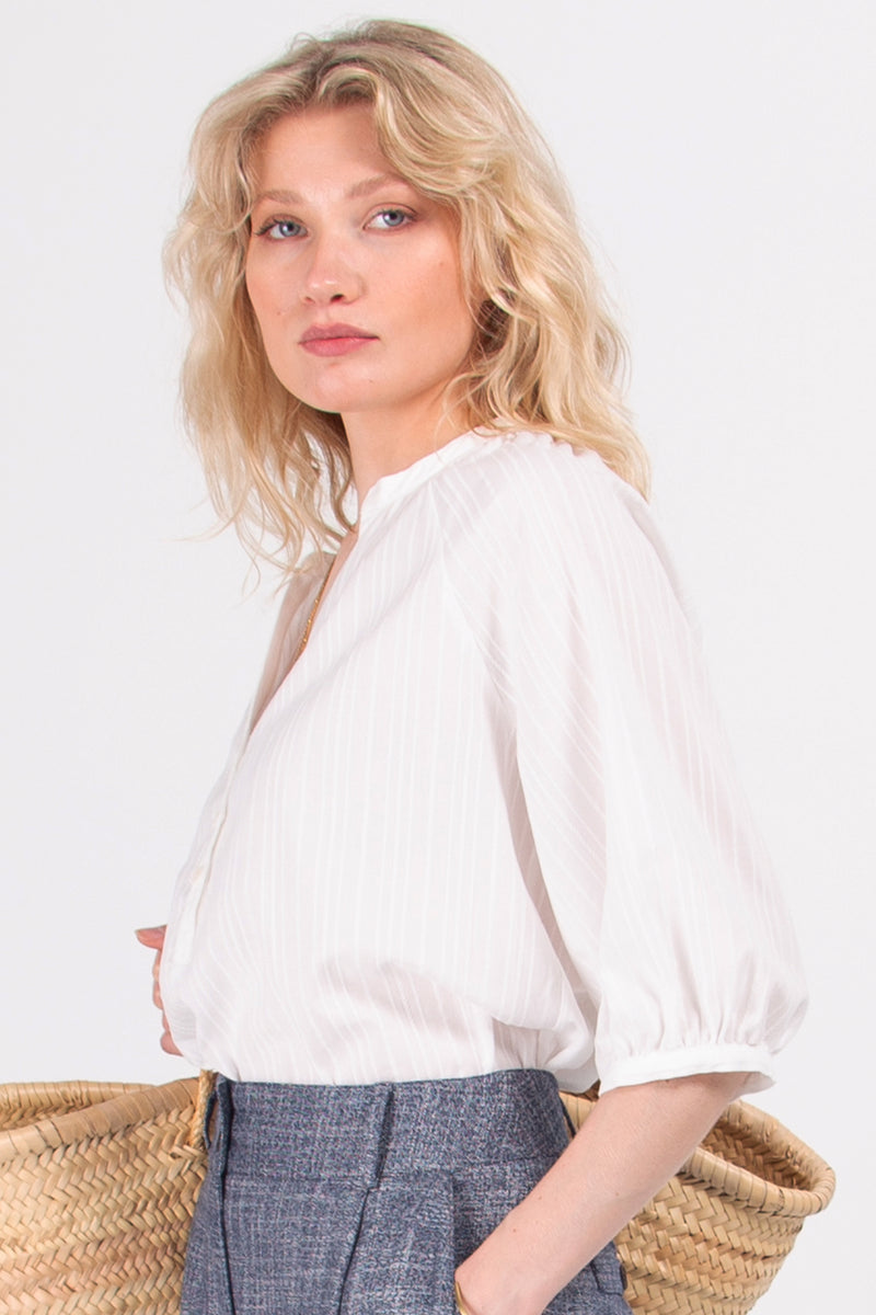 Bilal blouse in witte Franse katoen