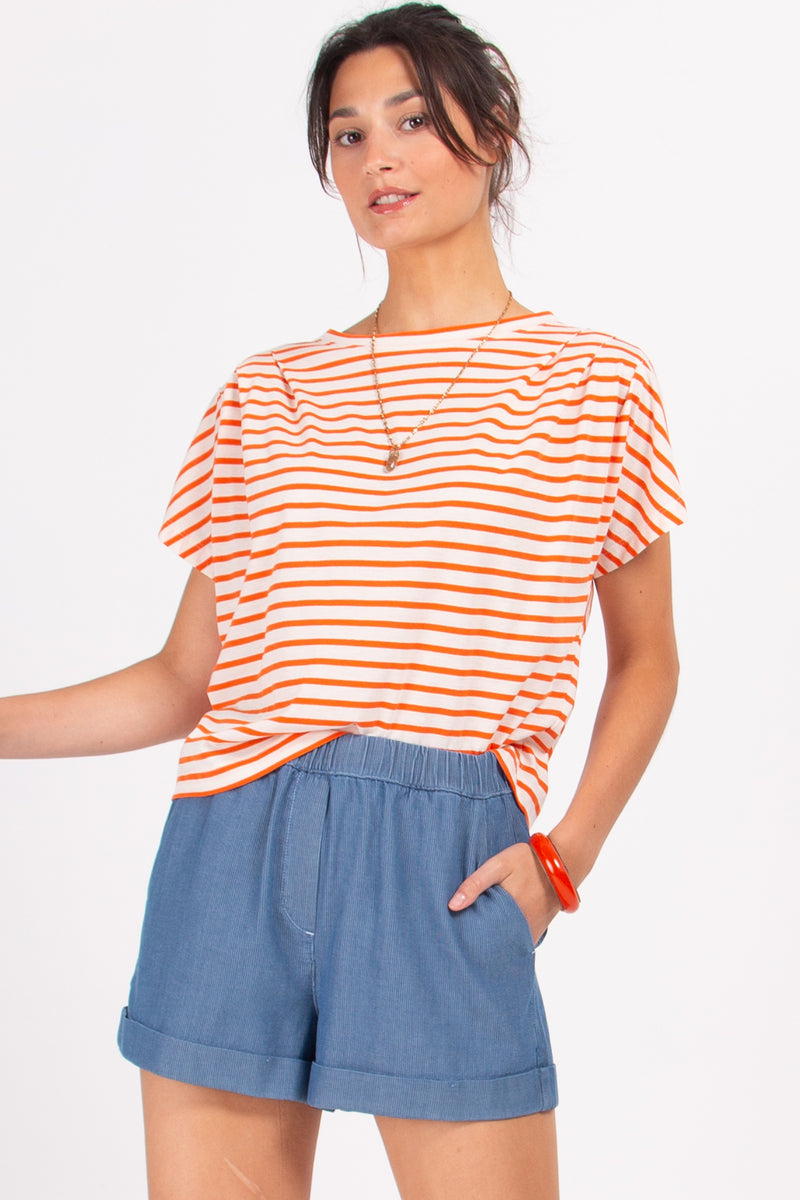 Zeline mandarine striped T-shirt