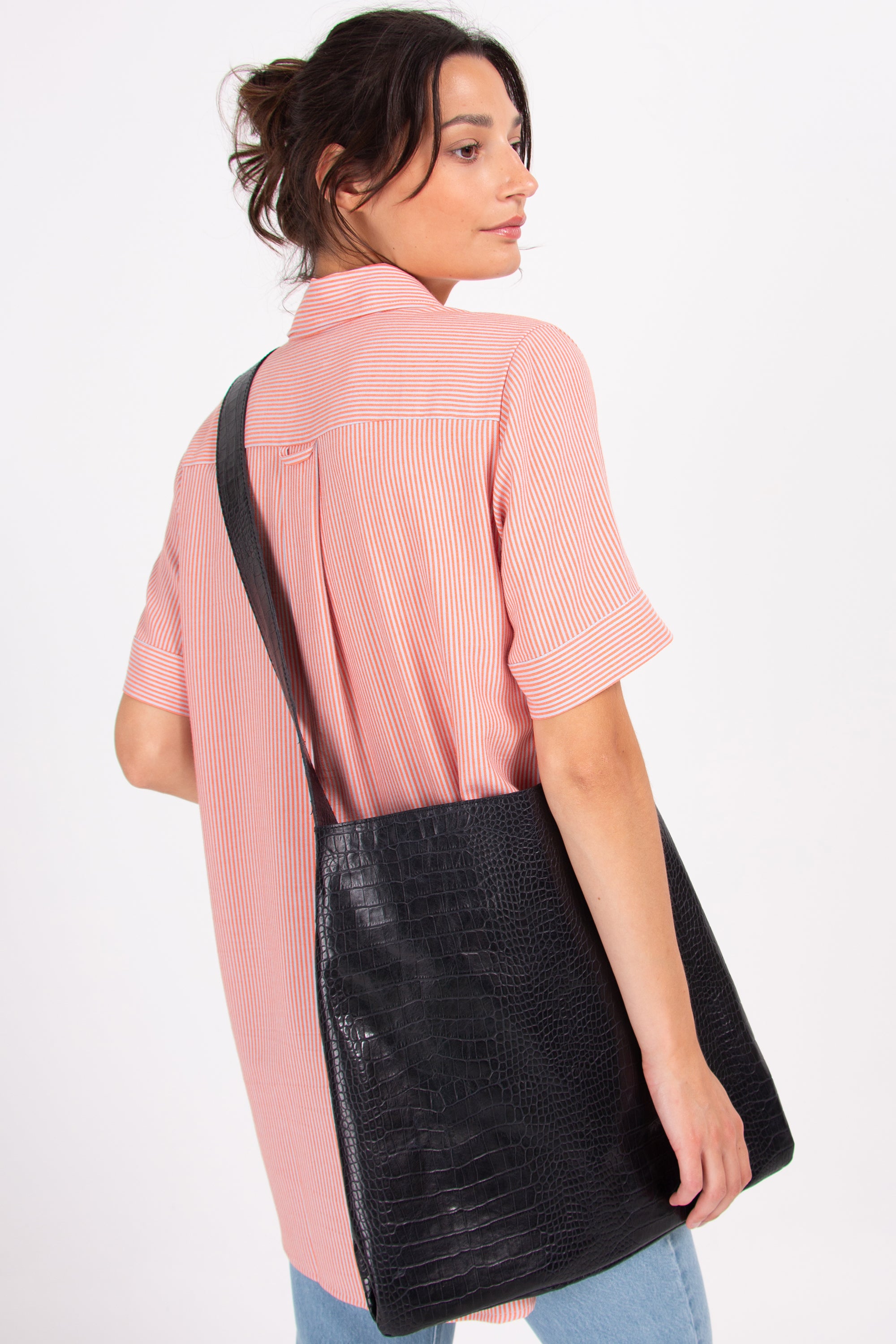 Grand sac bandoulière anthracite