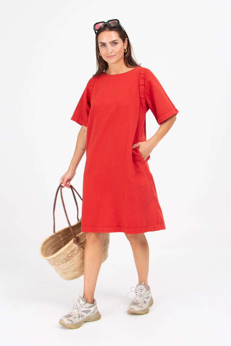 Dara tomato red dress