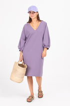 Bastra jurk in dusty violet