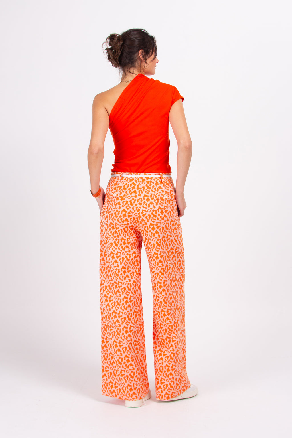 Zoella trousers in mandarine leopard