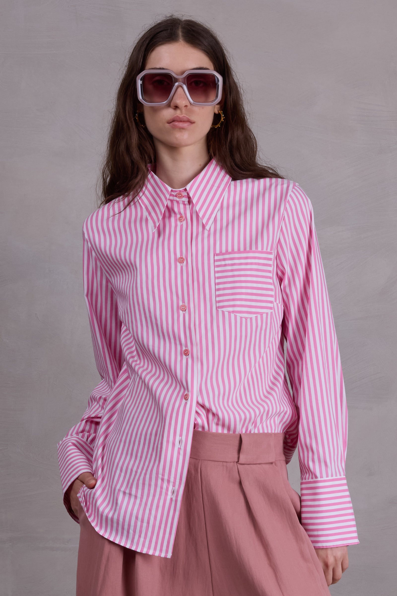 Filou roze gestreept hemd
