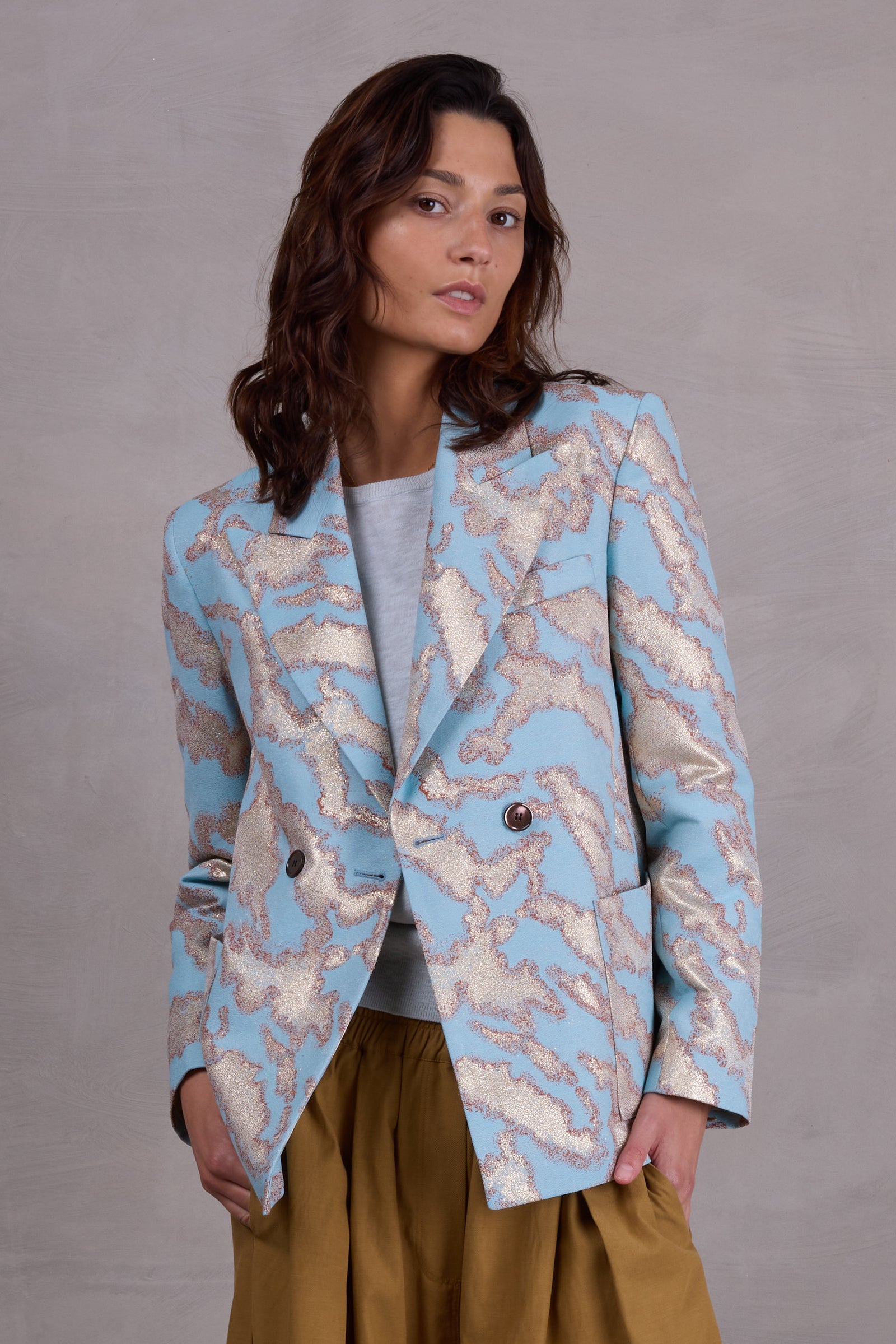 Davos Blazer in blue archipel jacquard