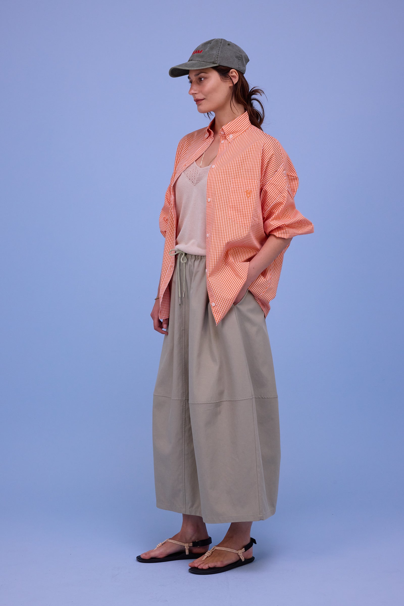 Harper hemd in vichy orange checks