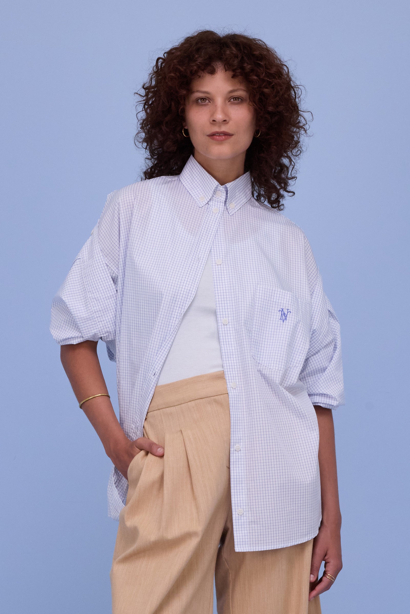 Harper hemd in notebook blue checks