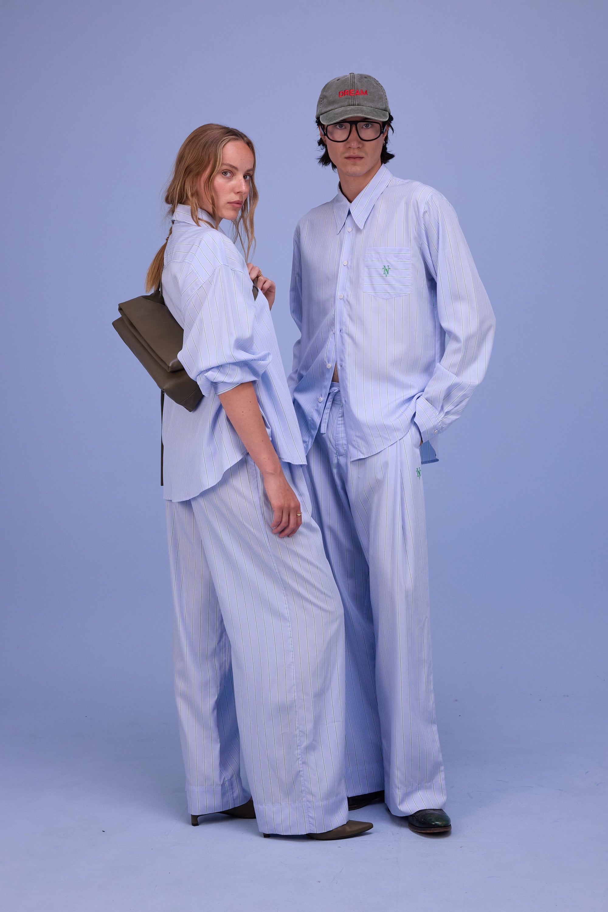 Hermine hemd in blue green stripes