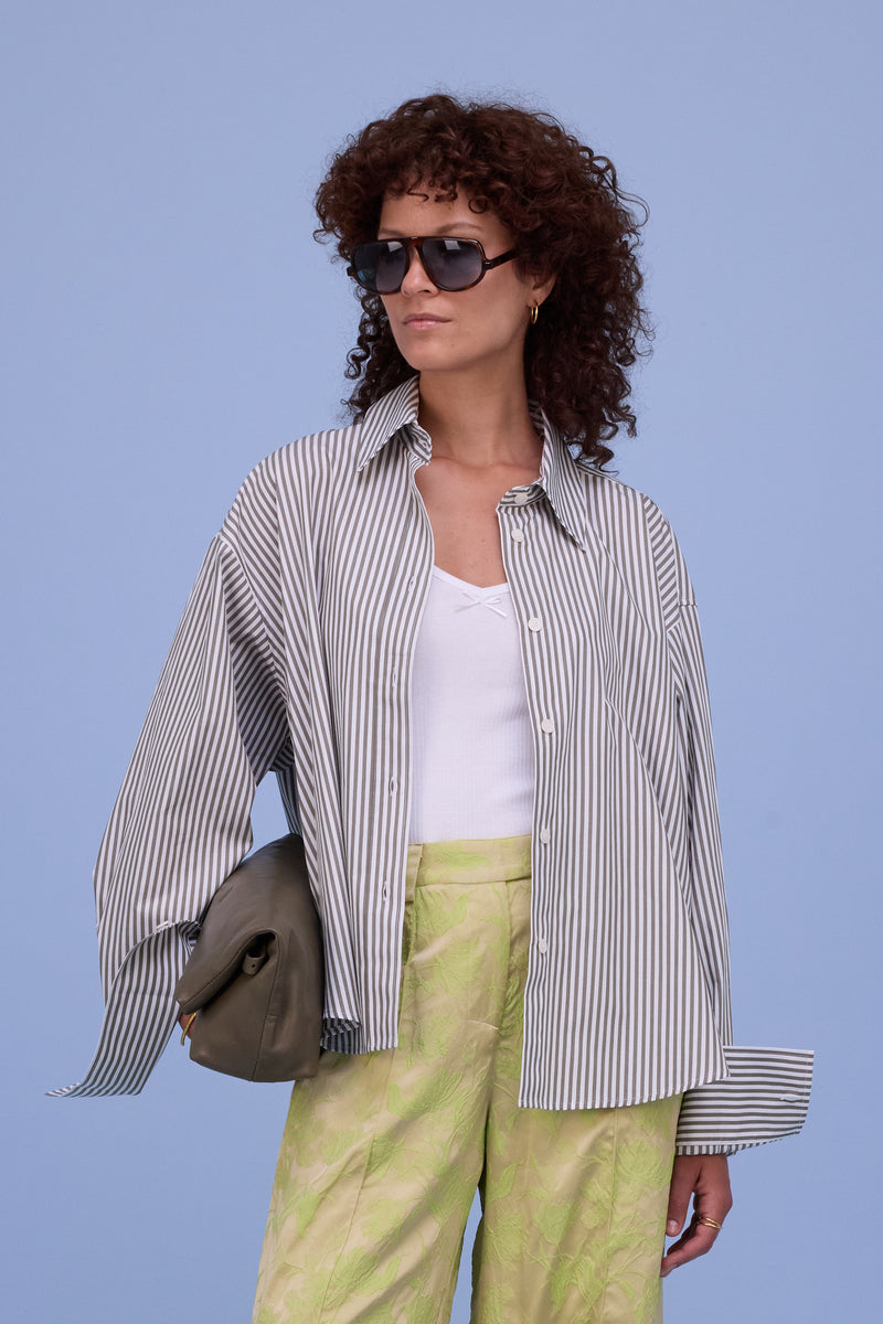 Hermine hemd in khaki stripes