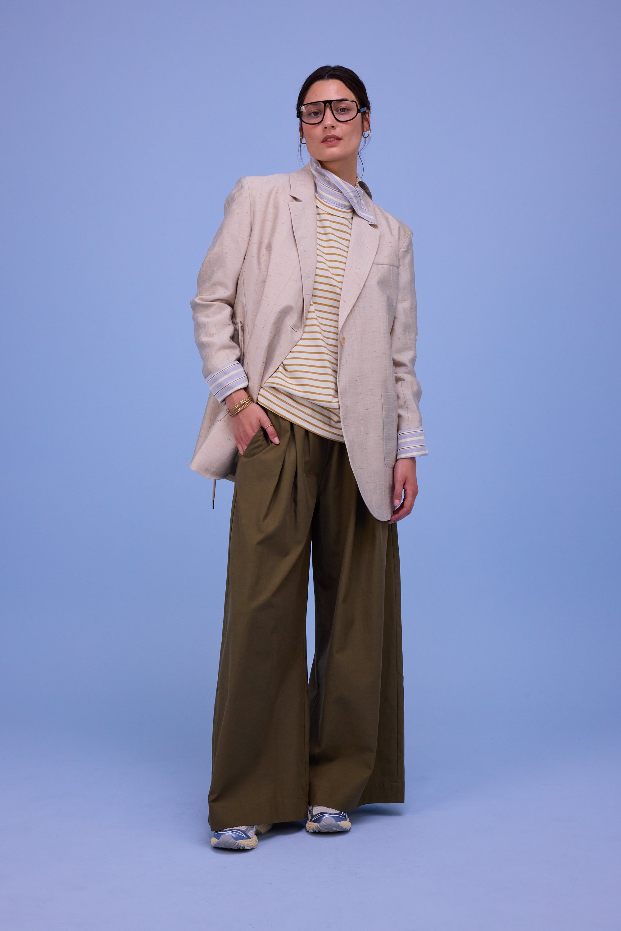 Halle blouse in tender yellow taffeta