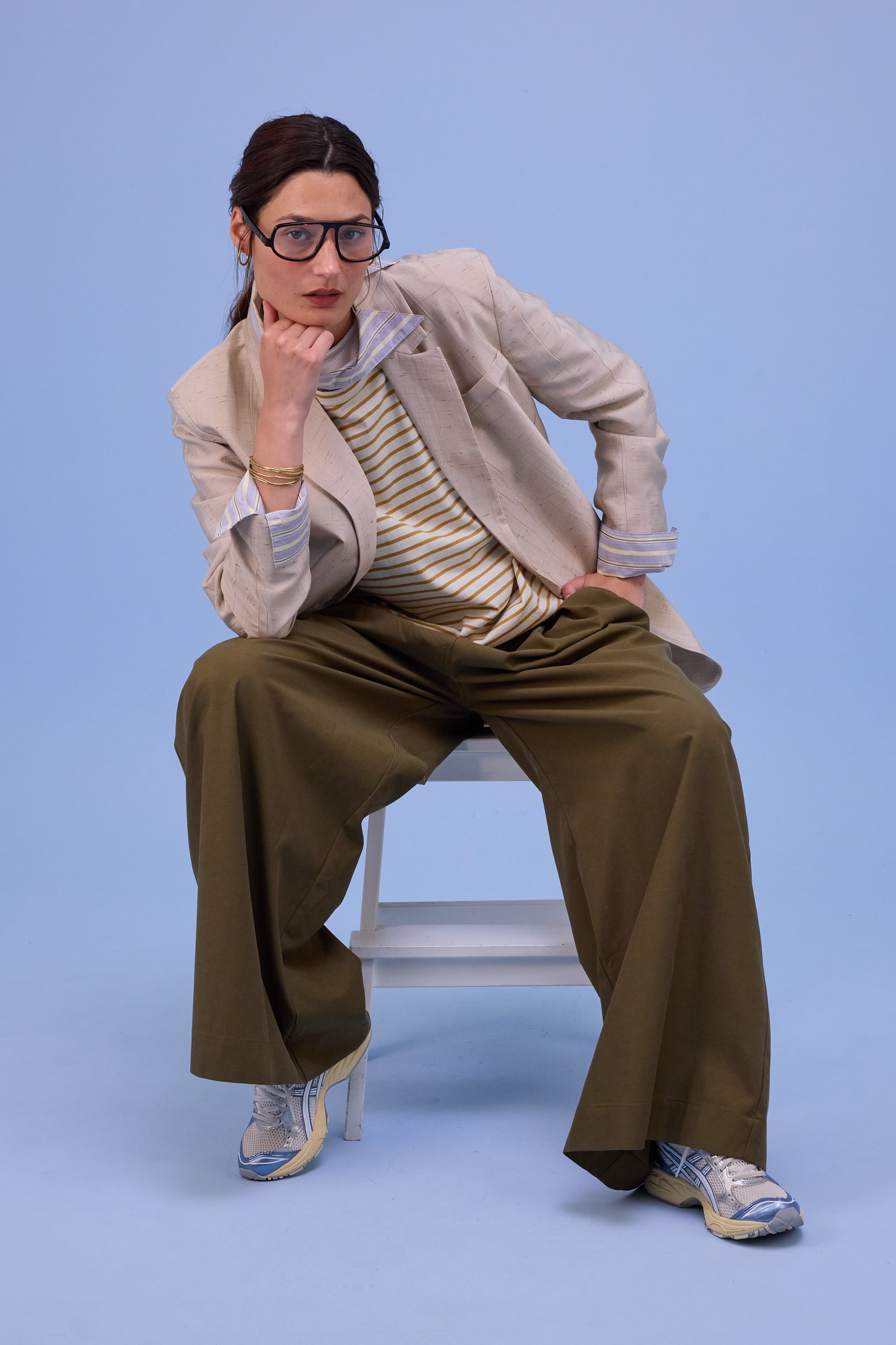 Halle blouse in tender yellow taffeta