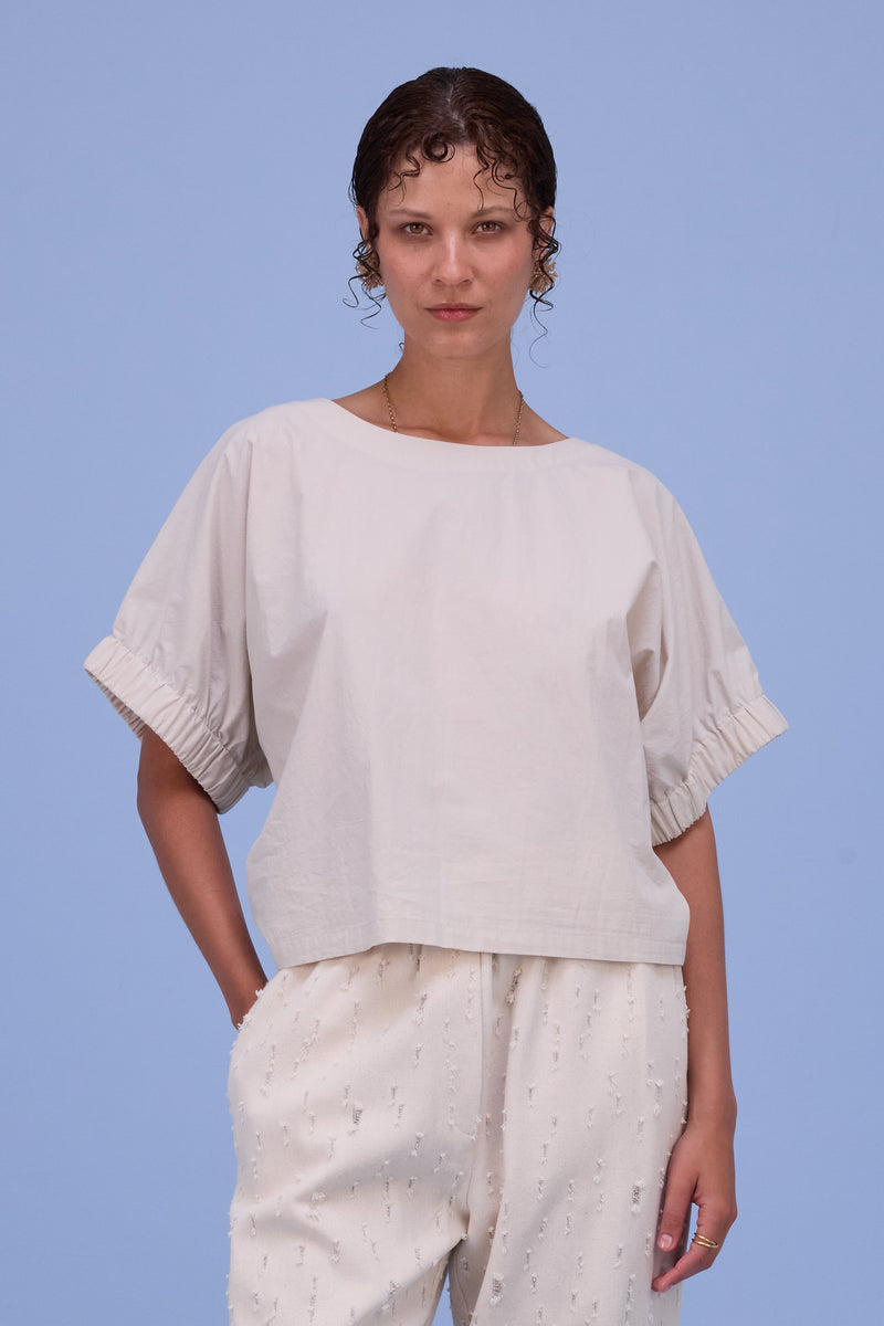 Geraldine blouse in chalk white