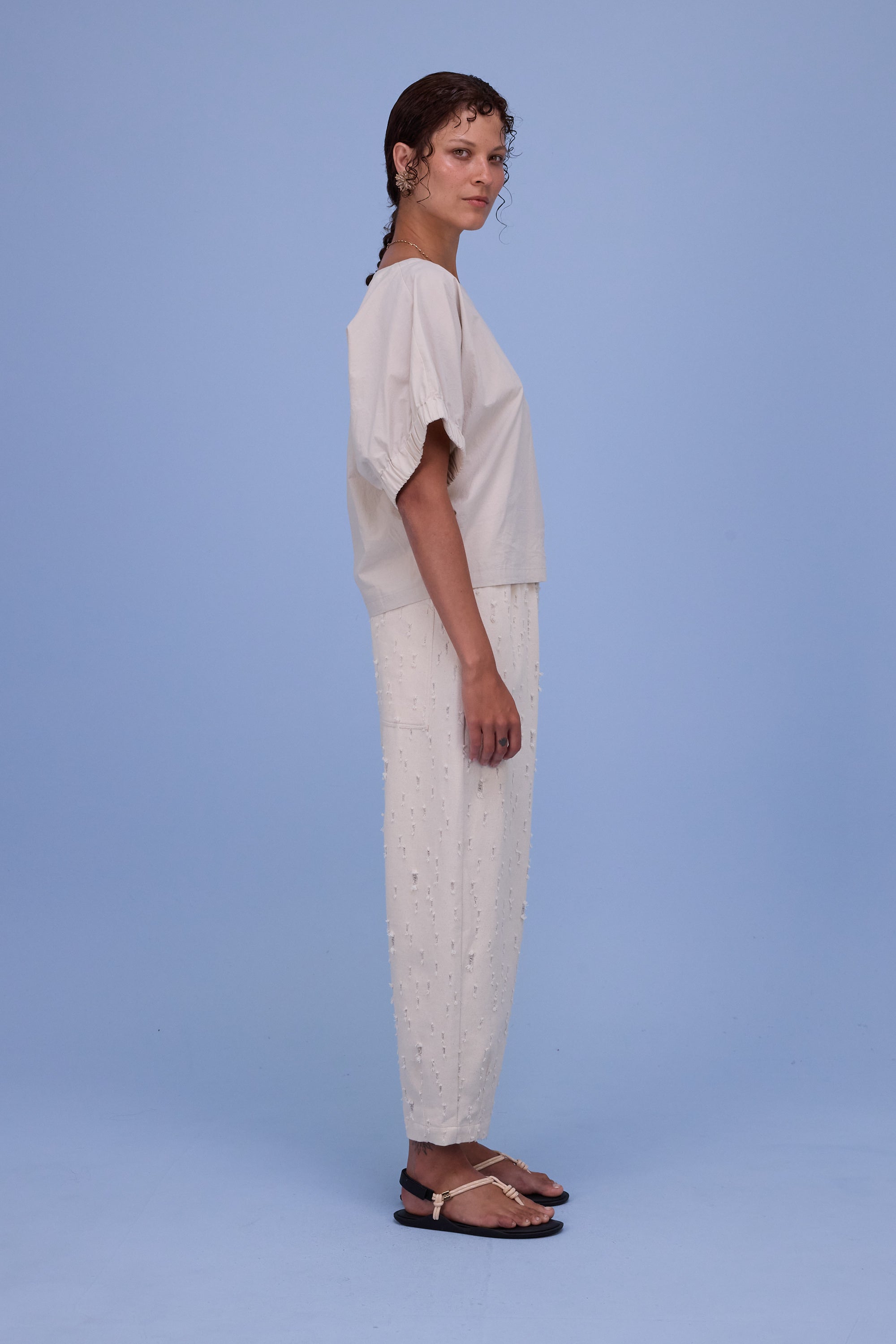 Geraldine blouse in chalk white