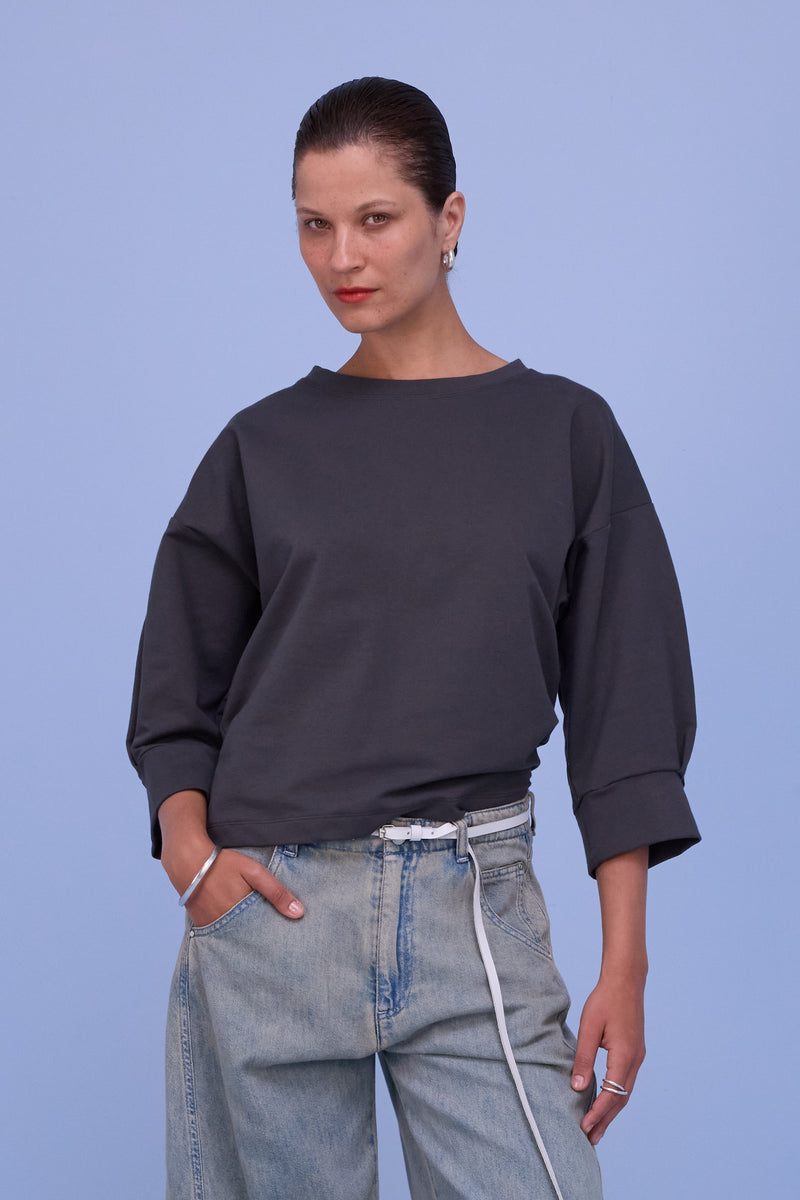 Cava sweater in dark shadow molton