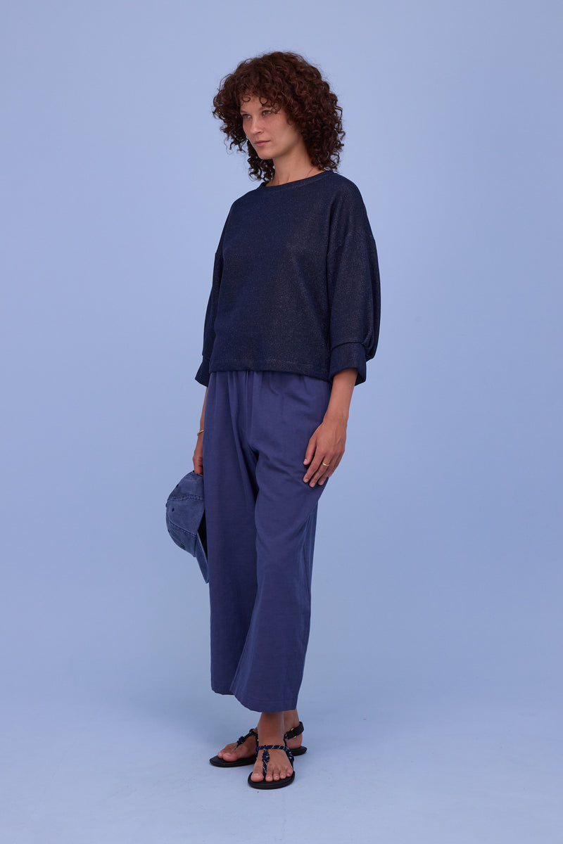 Cava sweater in night blue lurex