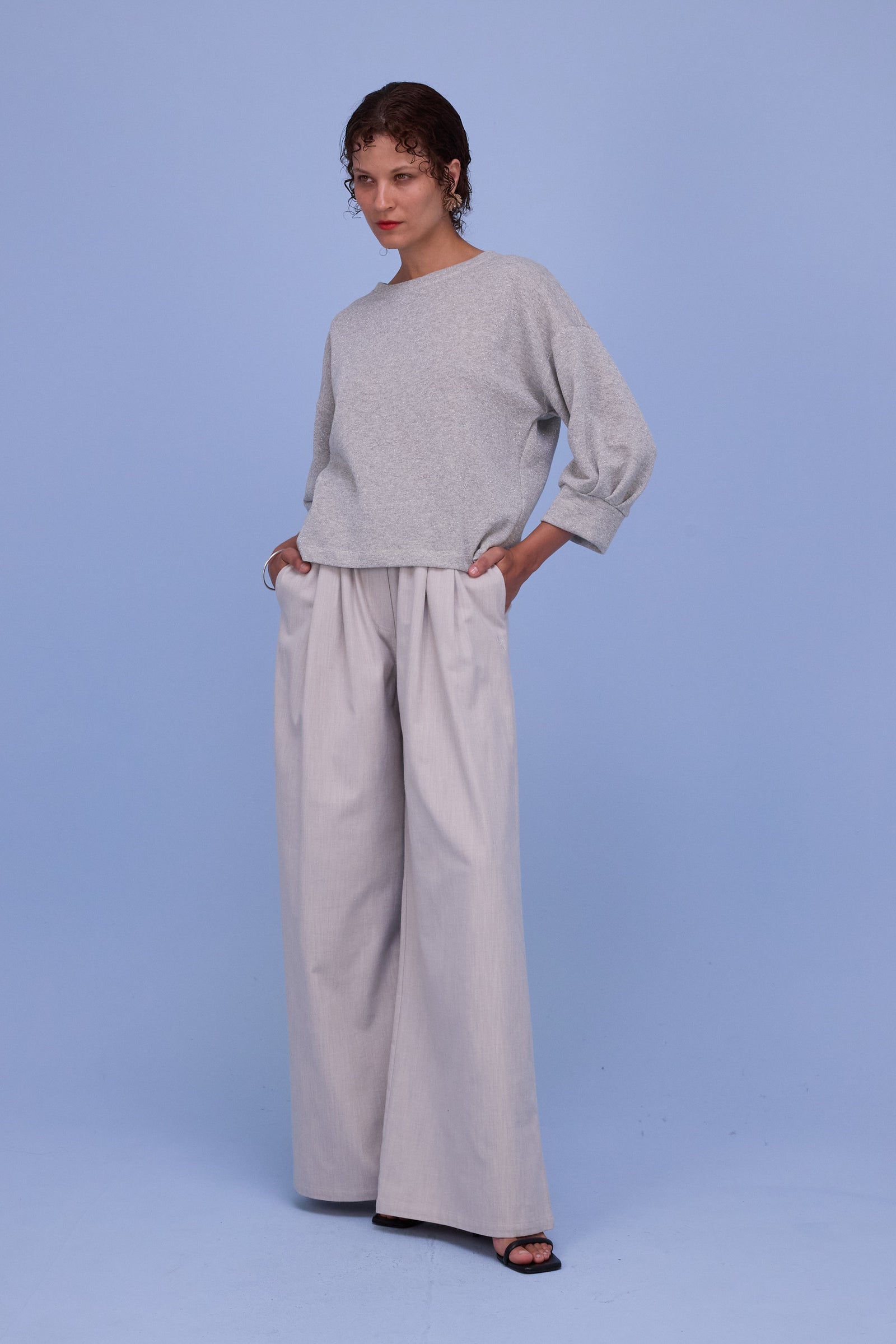 Cava sweater in silver lurex