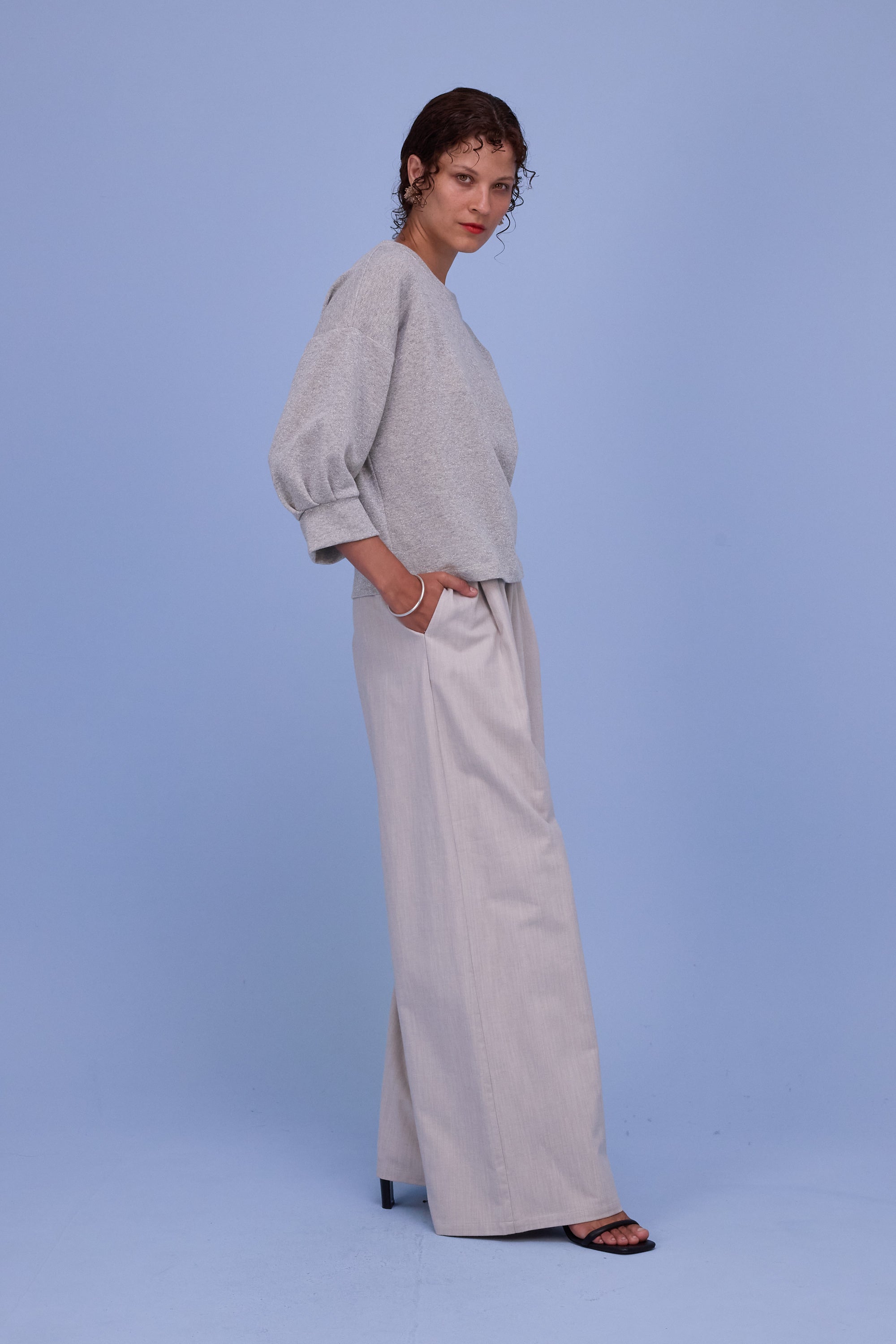 Cava sweater in silver lurex