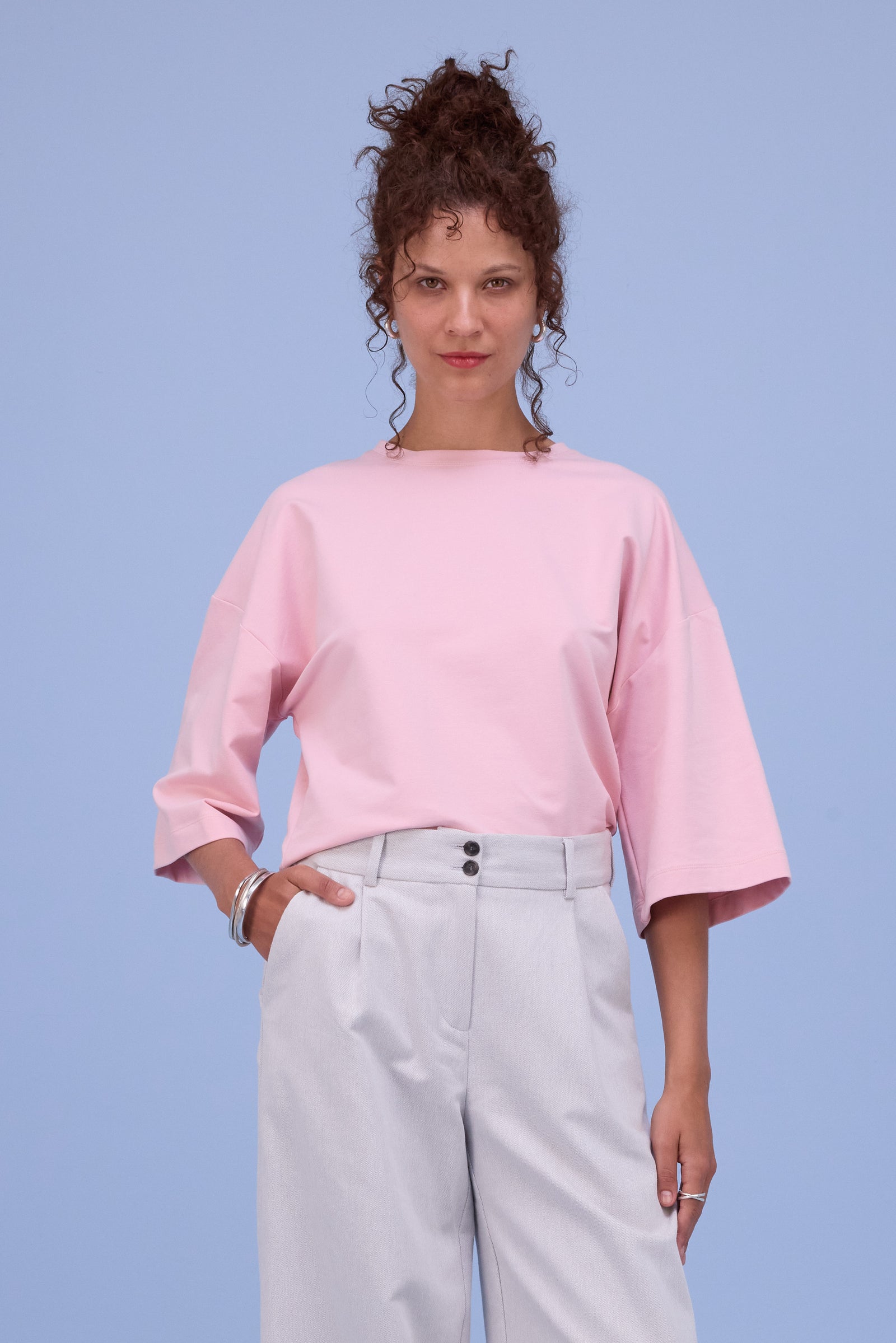 Dotty sweater in pink molton