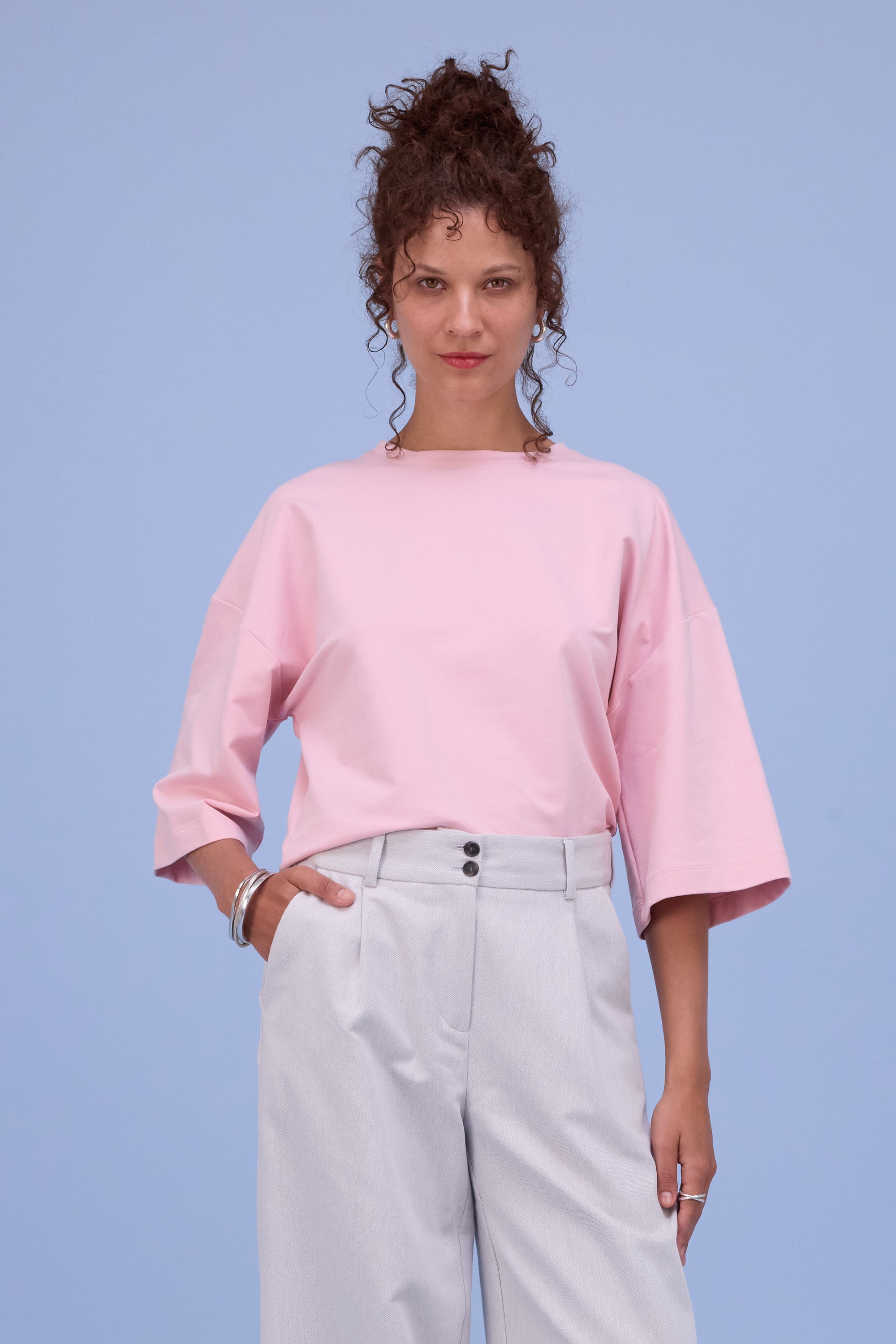 Dotty sweater in pink molton