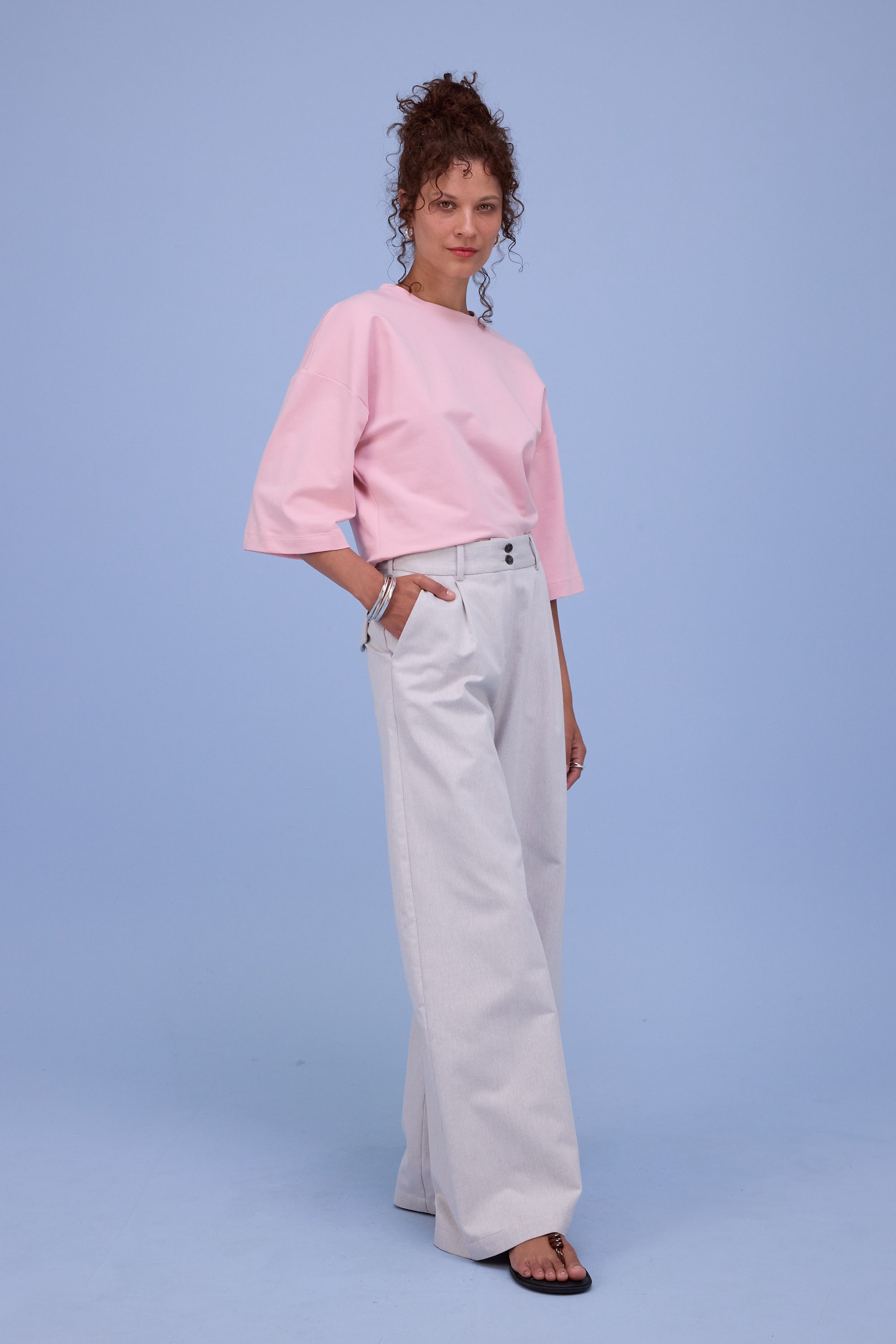 Dotty sweater in pink molton