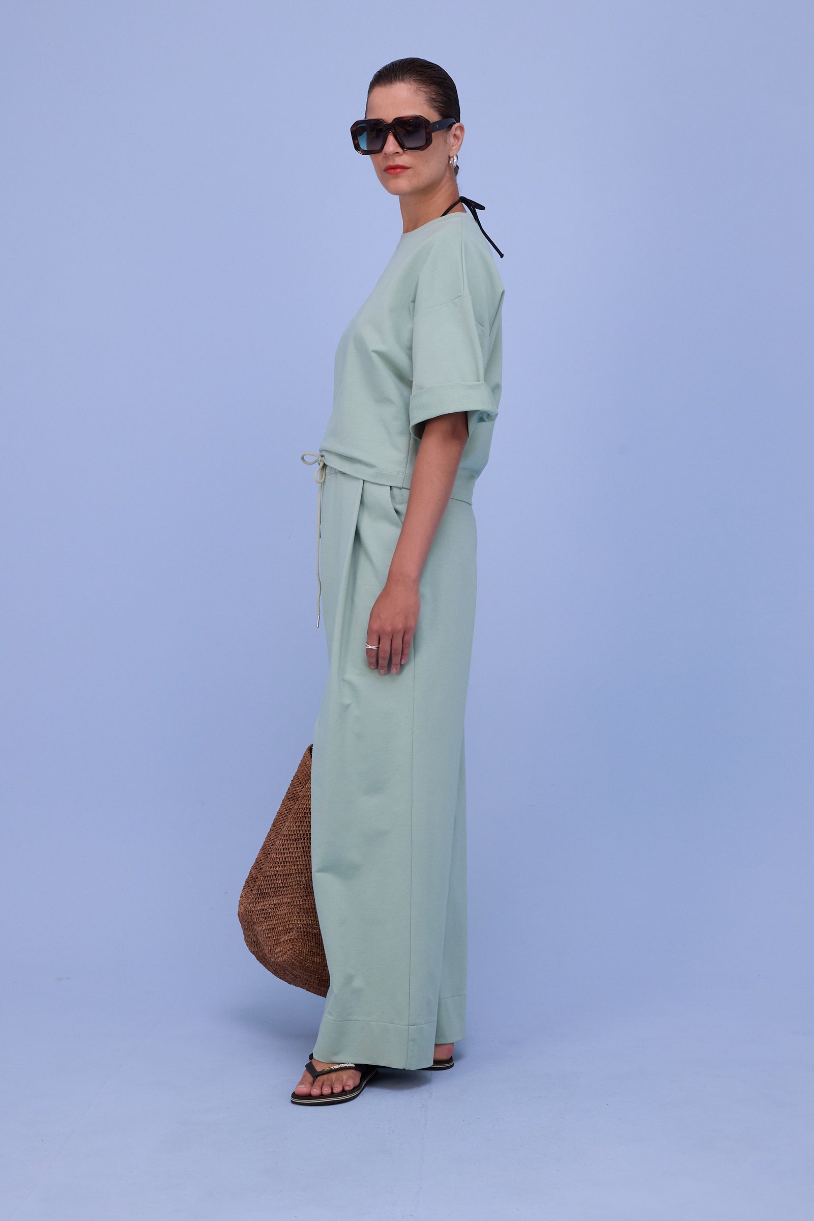 Dotty sweater in sage molton