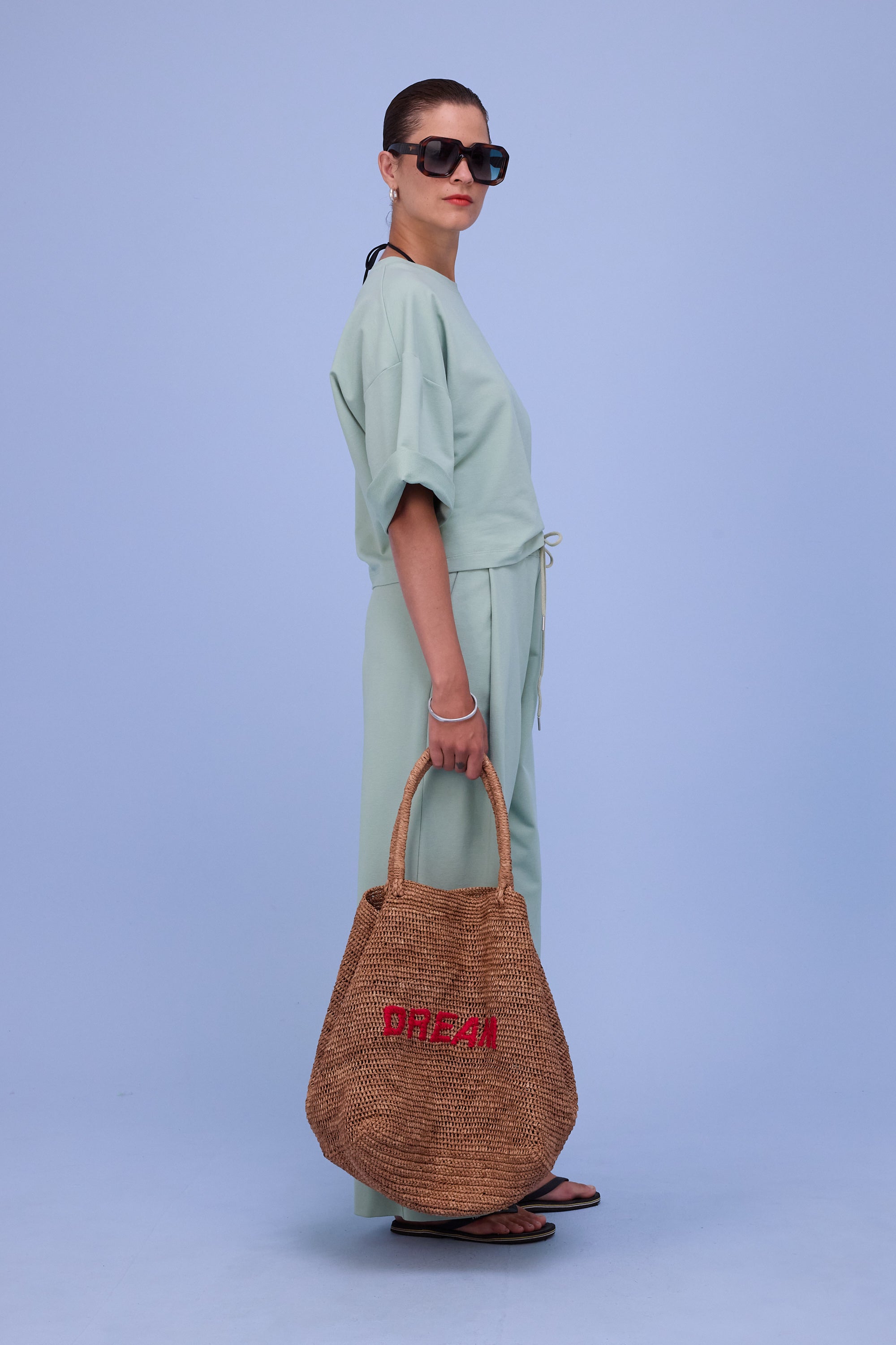 Dotty sweater in sage molton