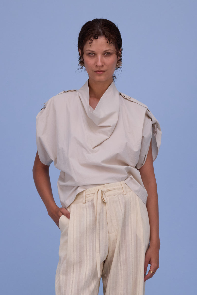 Flora blouse in chalk white