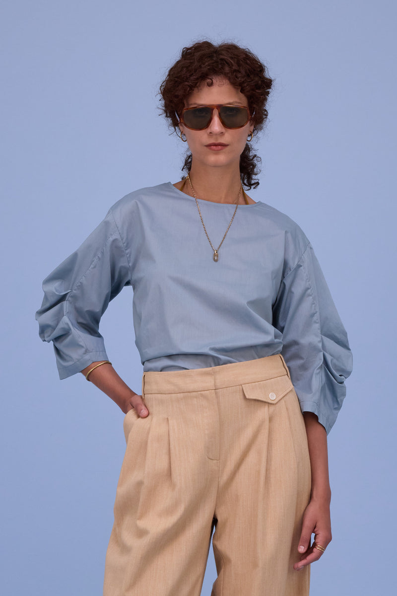 Camille blouse in dusk blue