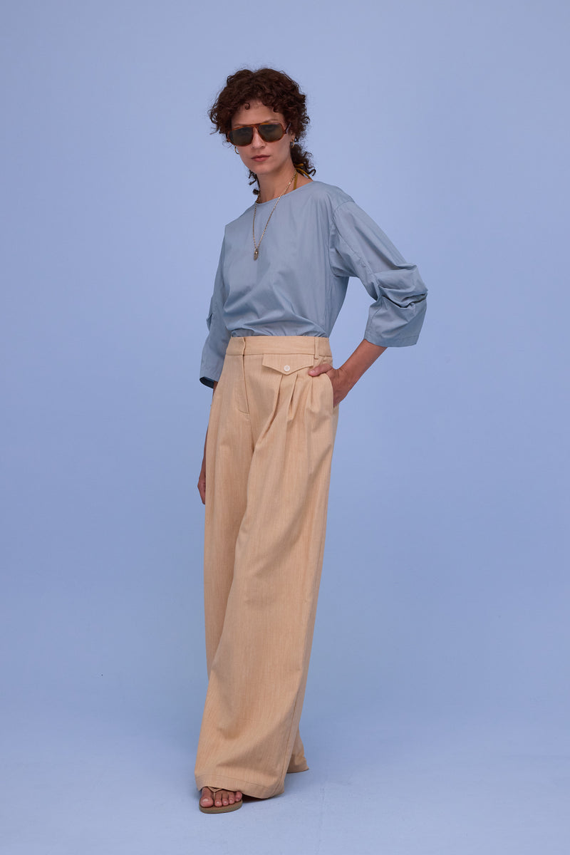 Camille blouse in dusk blue