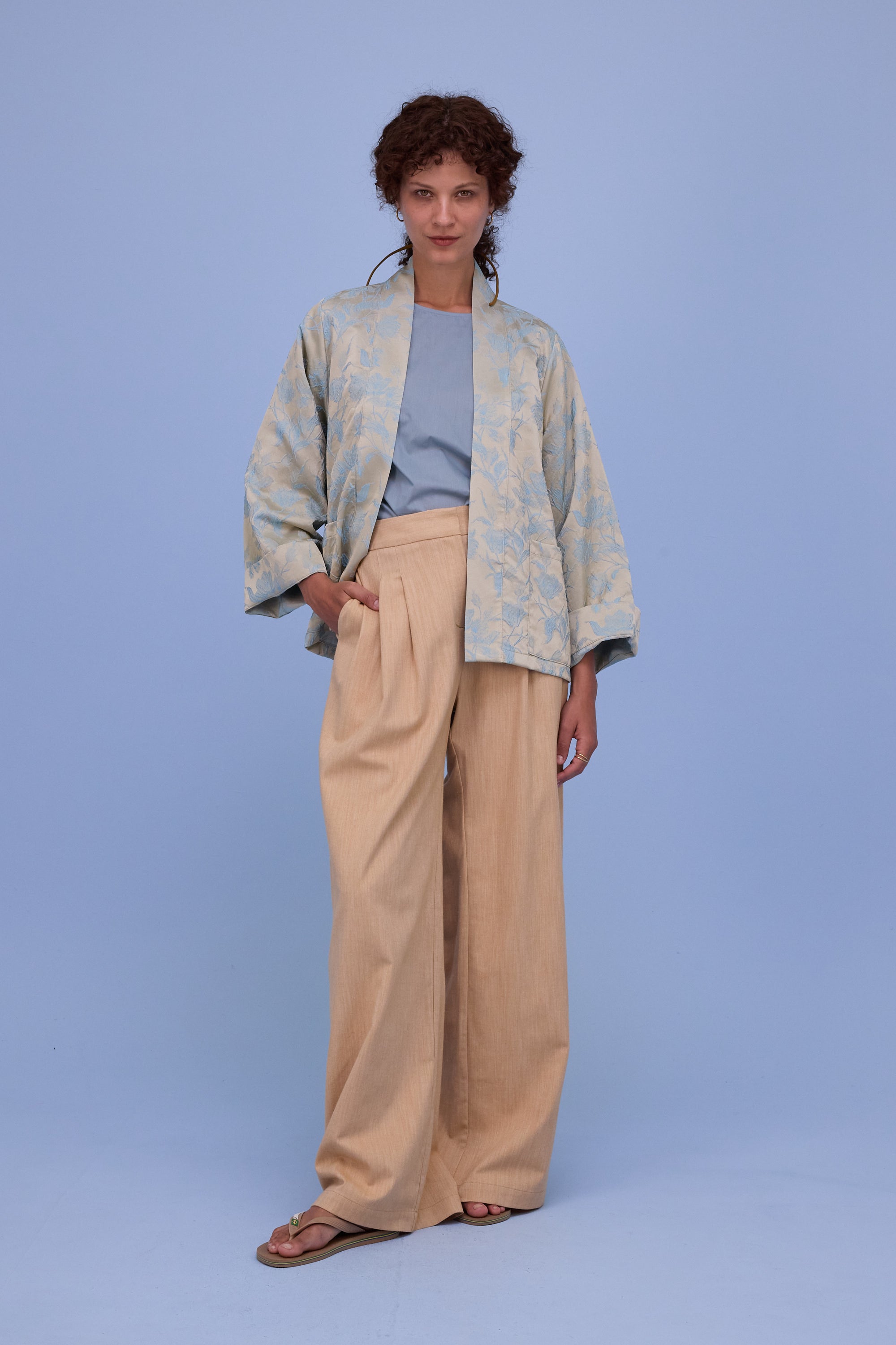 Camille blouse in dusk blue